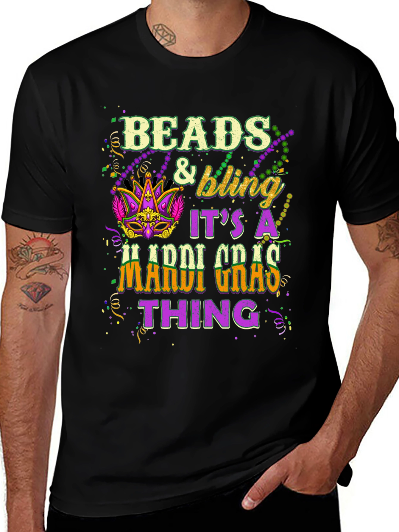 Beads & Bling Mardi Gras T-Shirt