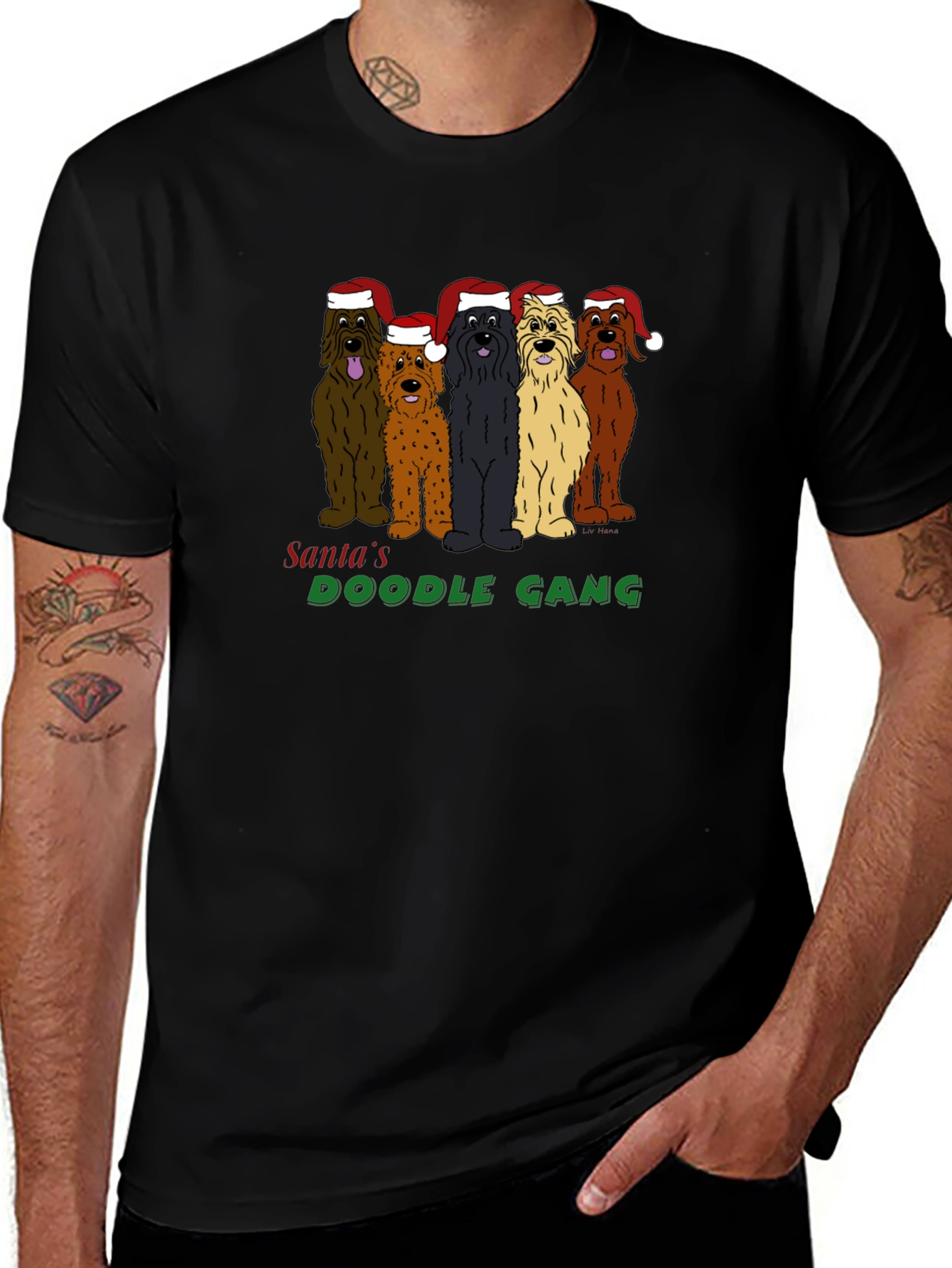 Variant 7 of Santa's Doodle Gang T-Shirt: Holiday Fun!