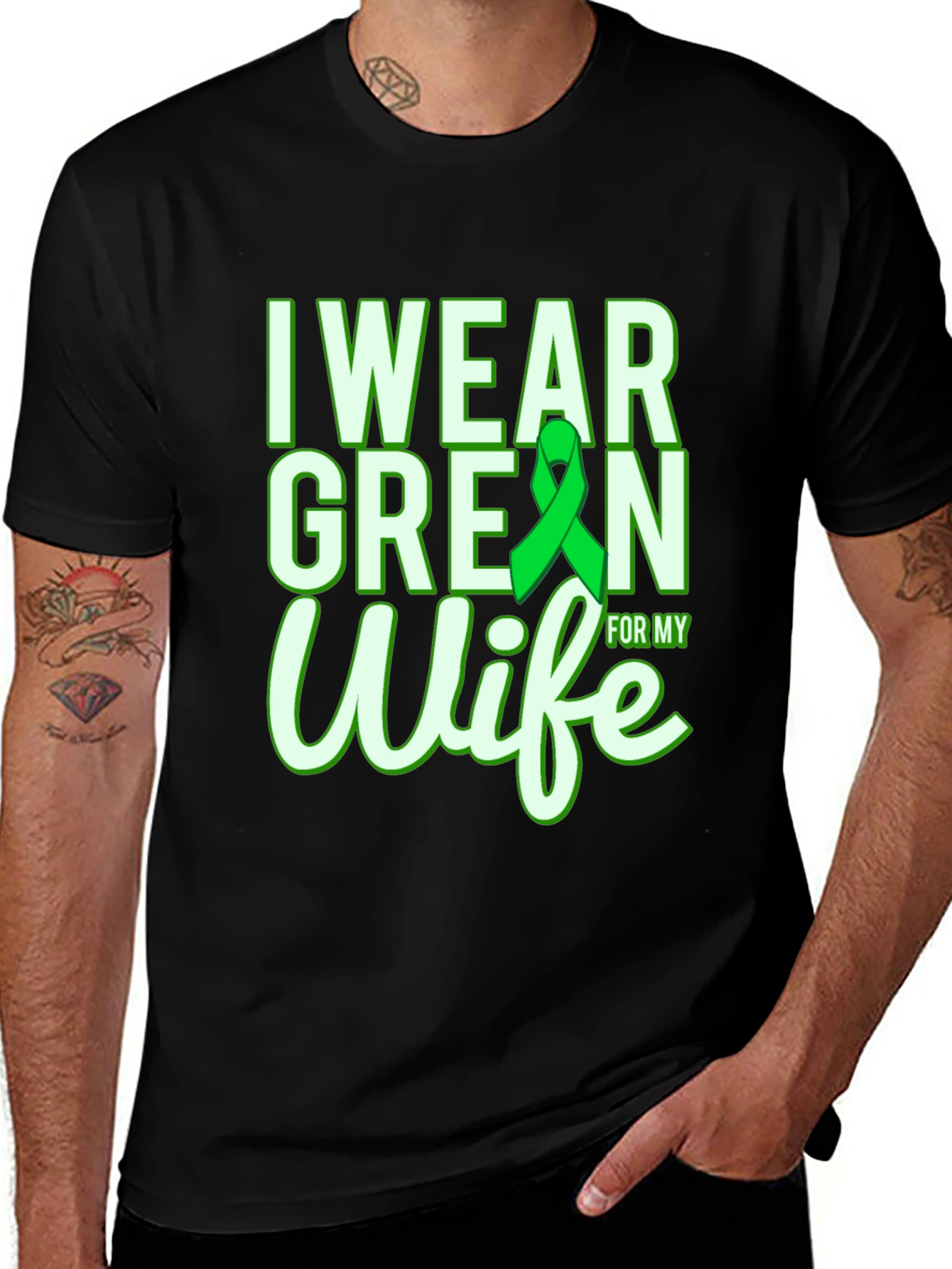 Variant 24 of I Wear Green For My Wife T-Shirt, Awareness Ribbon