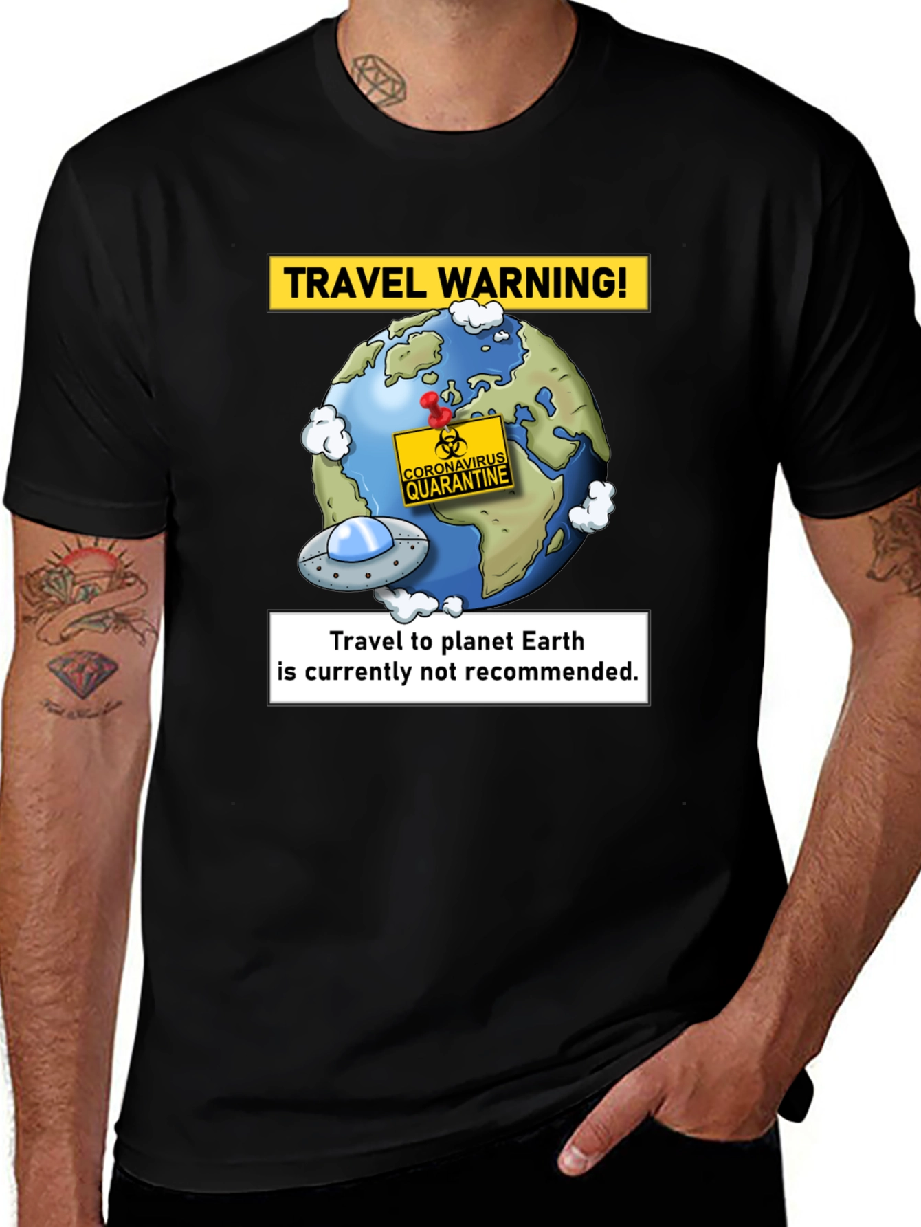 Travel Warning Earth Quarantine Graphic T-Shirt