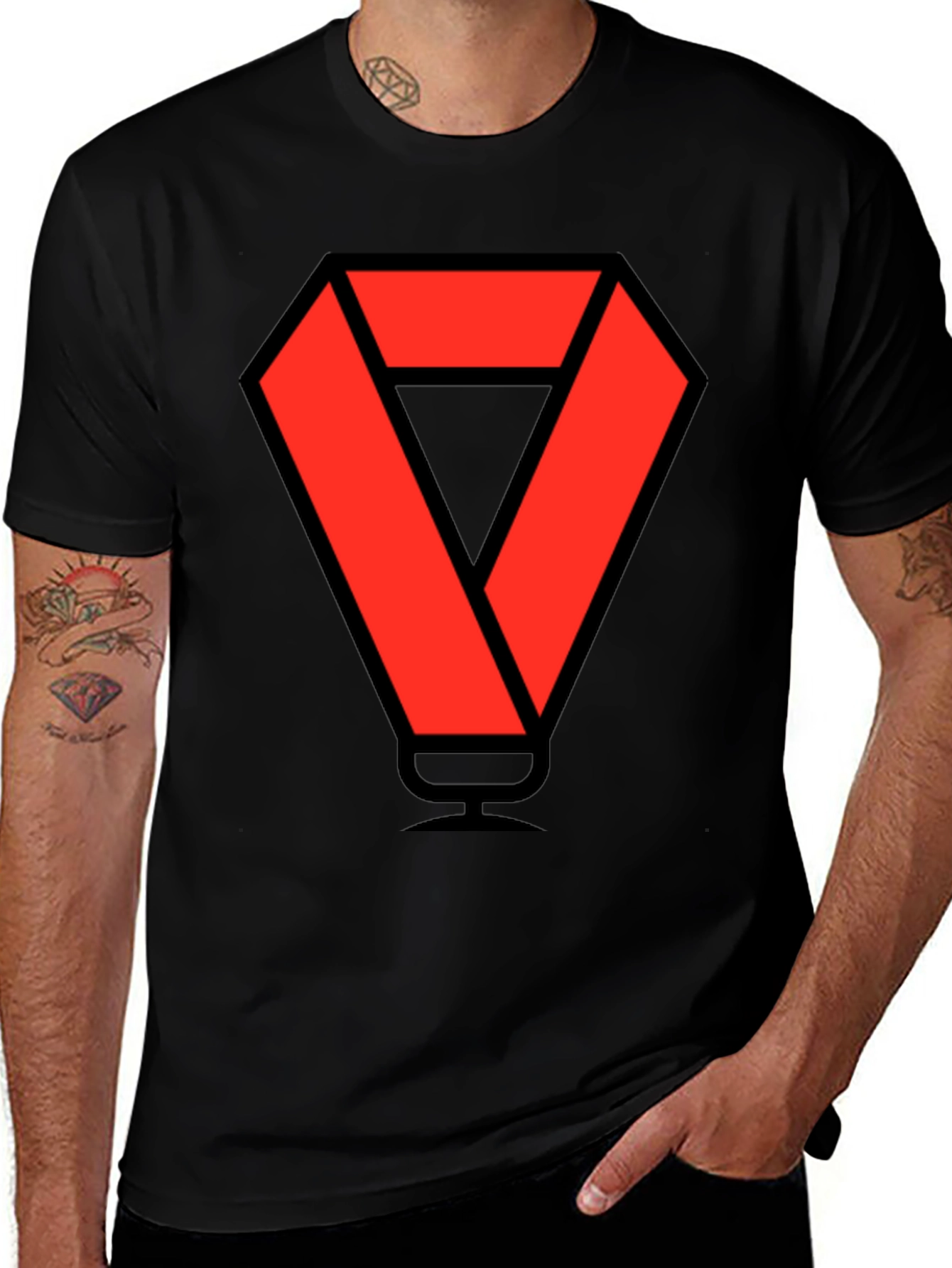 Variant 4 of Geometric Badge Graphic Tee - Casual Style