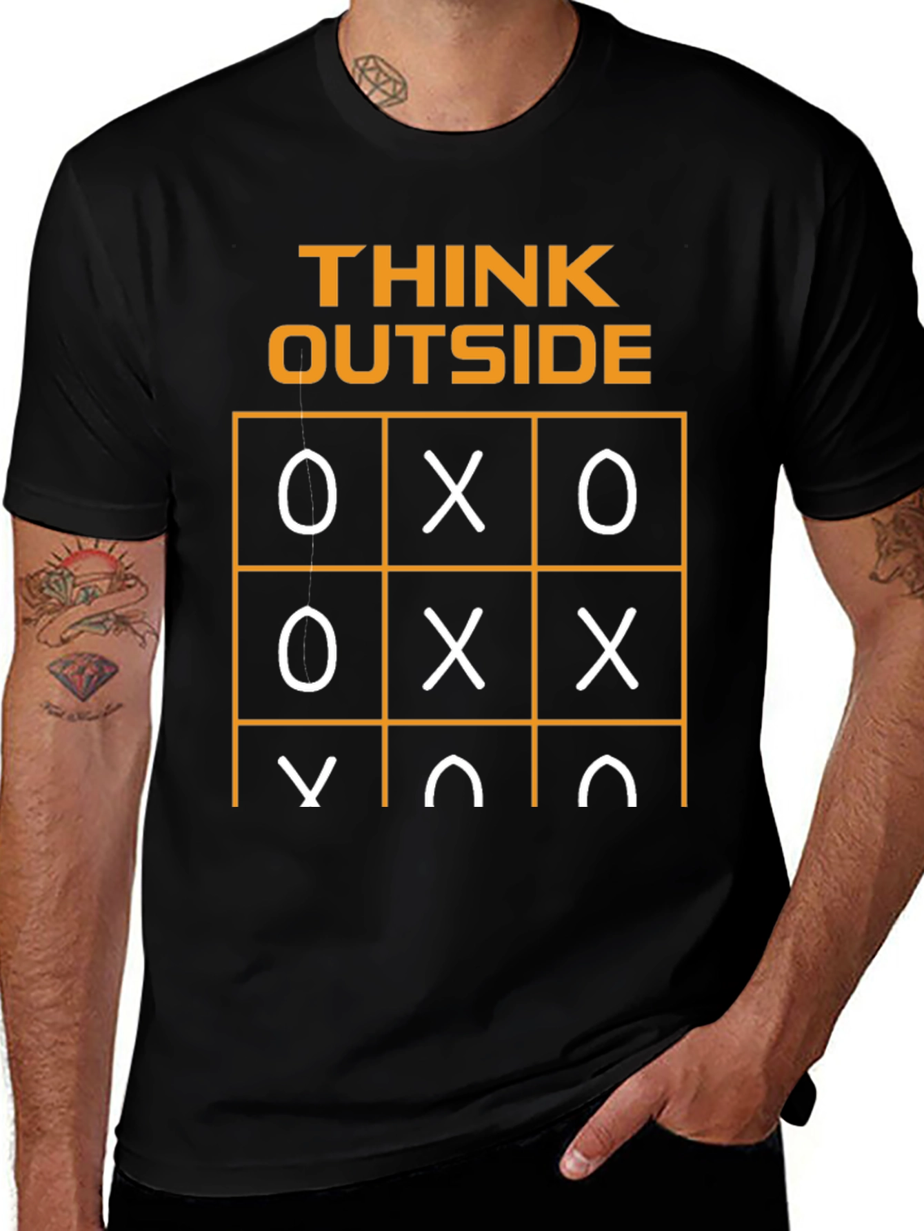 Variant 19 of Think Outside T-Shirt Tic-Tac-Toe Humor Graphic Tee