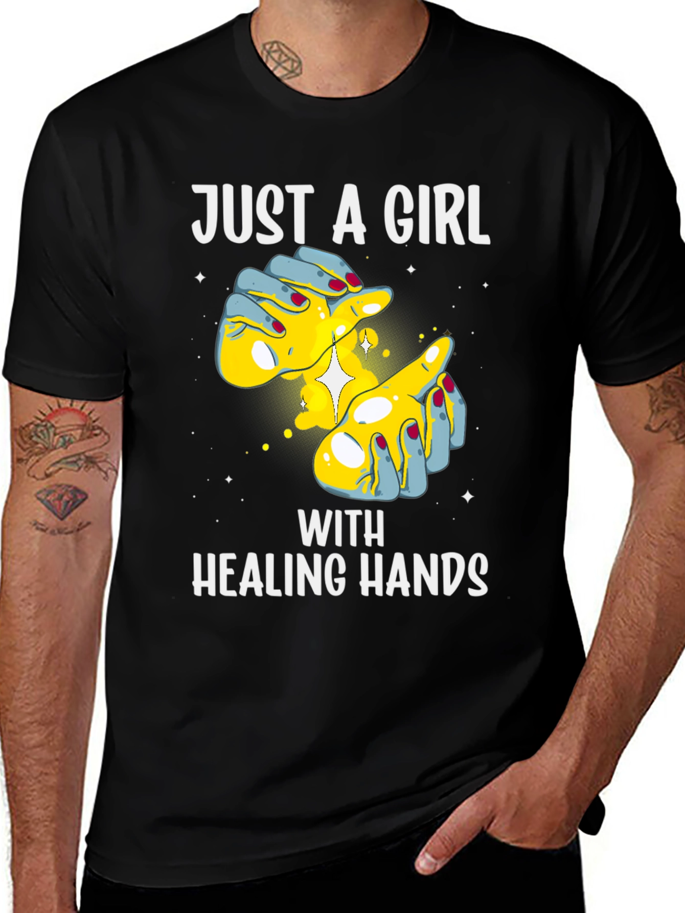Variant 26 of Just a Girl with Healing Hands Graphic T-Shirt