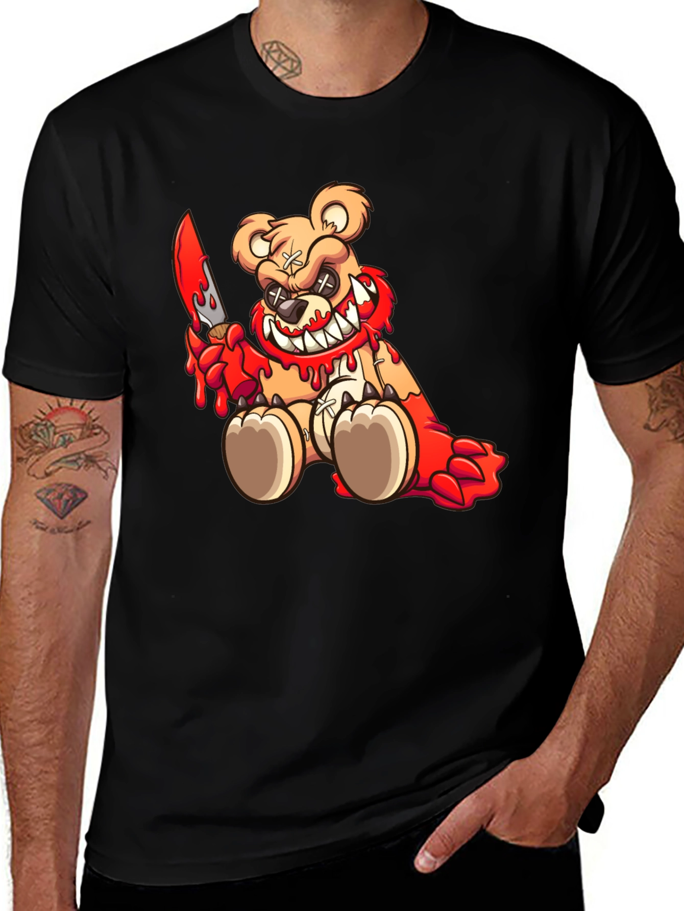 Variant 26 of Scary Teddy Bear Graphic T-Shirt