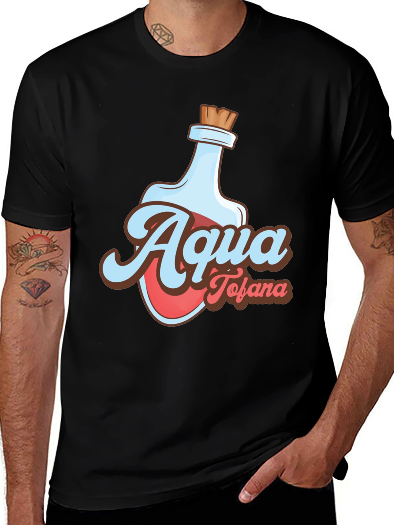Variant 5 of Aqua Tofana Graphic Tee - Potion Bottle Design