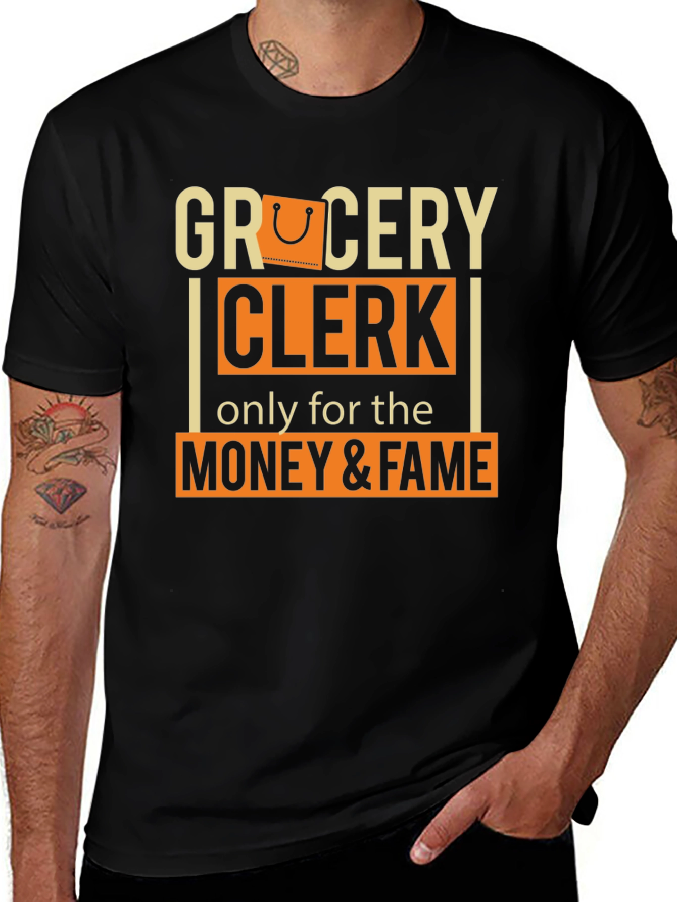 Grocery Clerk Money & Fame T-Shirt