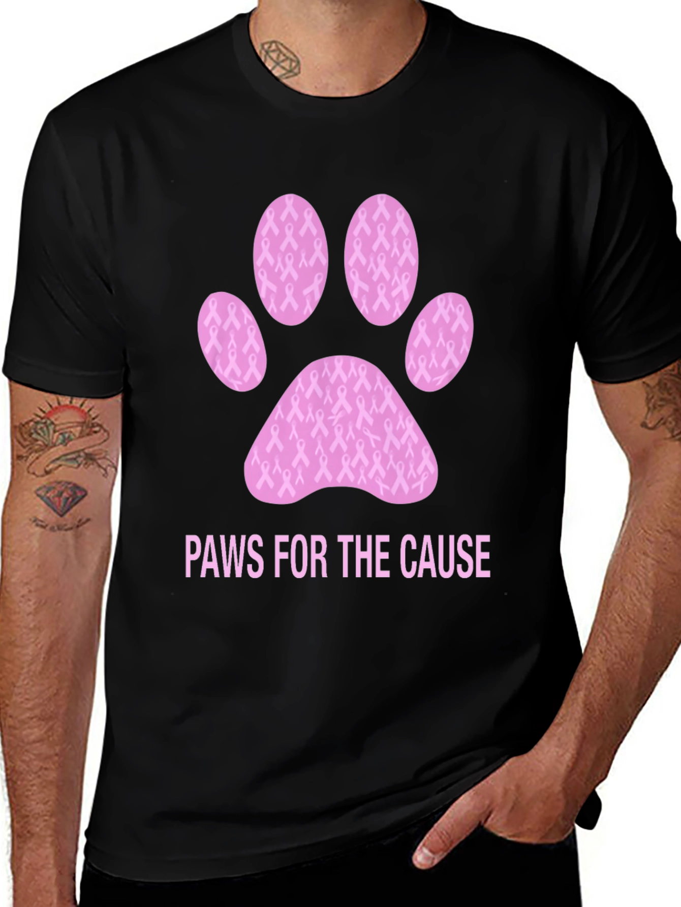 Variant 19 of Paws for the Cause Breast Cancer Awareness T-Shirt
