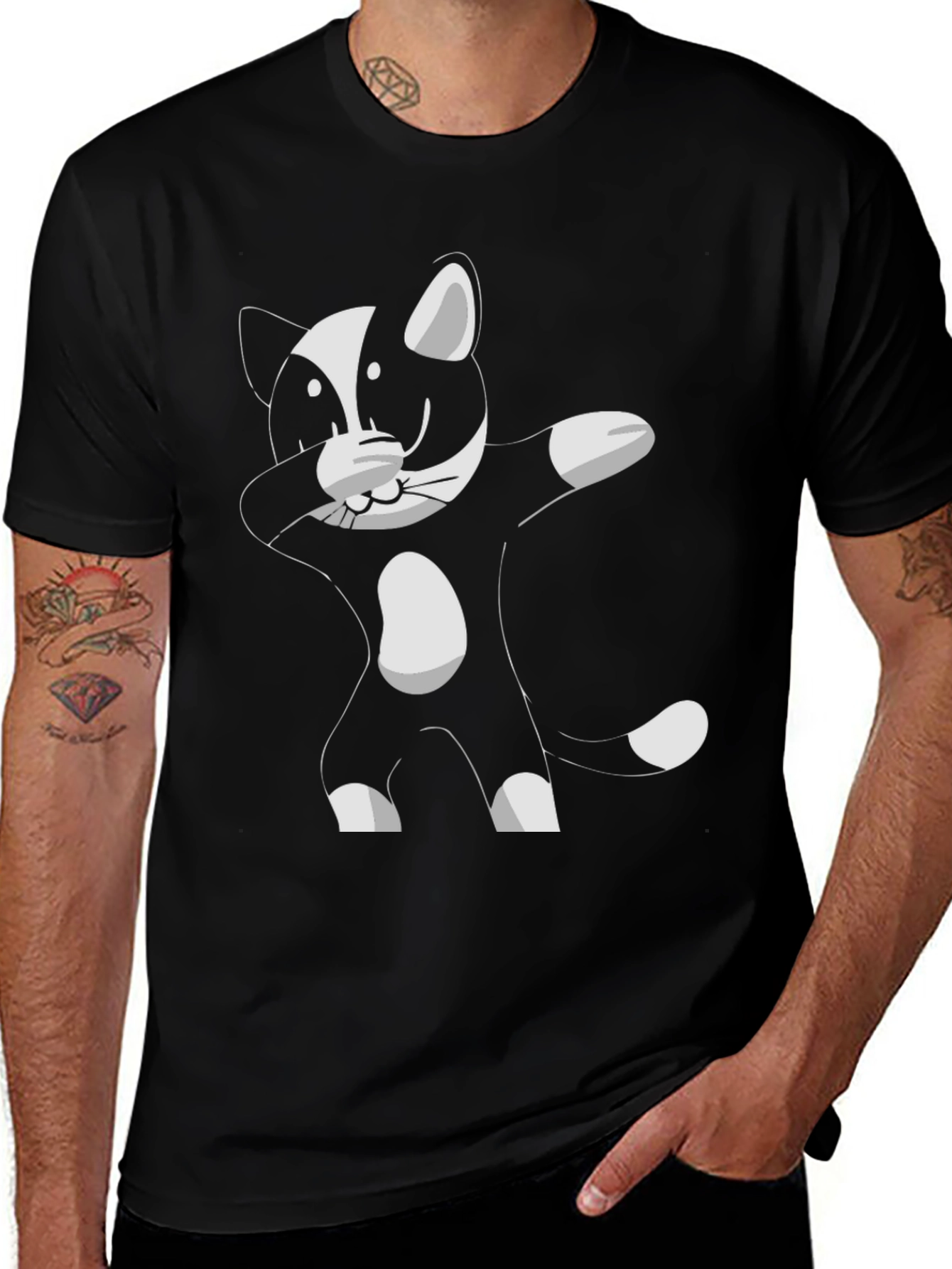 Variant 6 of Dabbing Cat Graphic Tee - Cool & Comfy!