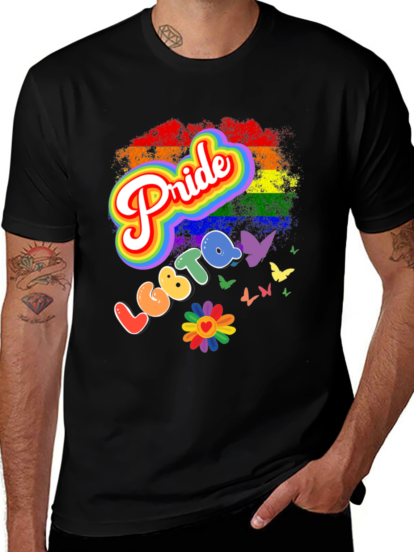 Pride LGBTQ+ T-Shirt - Rainbow Graphic Tee