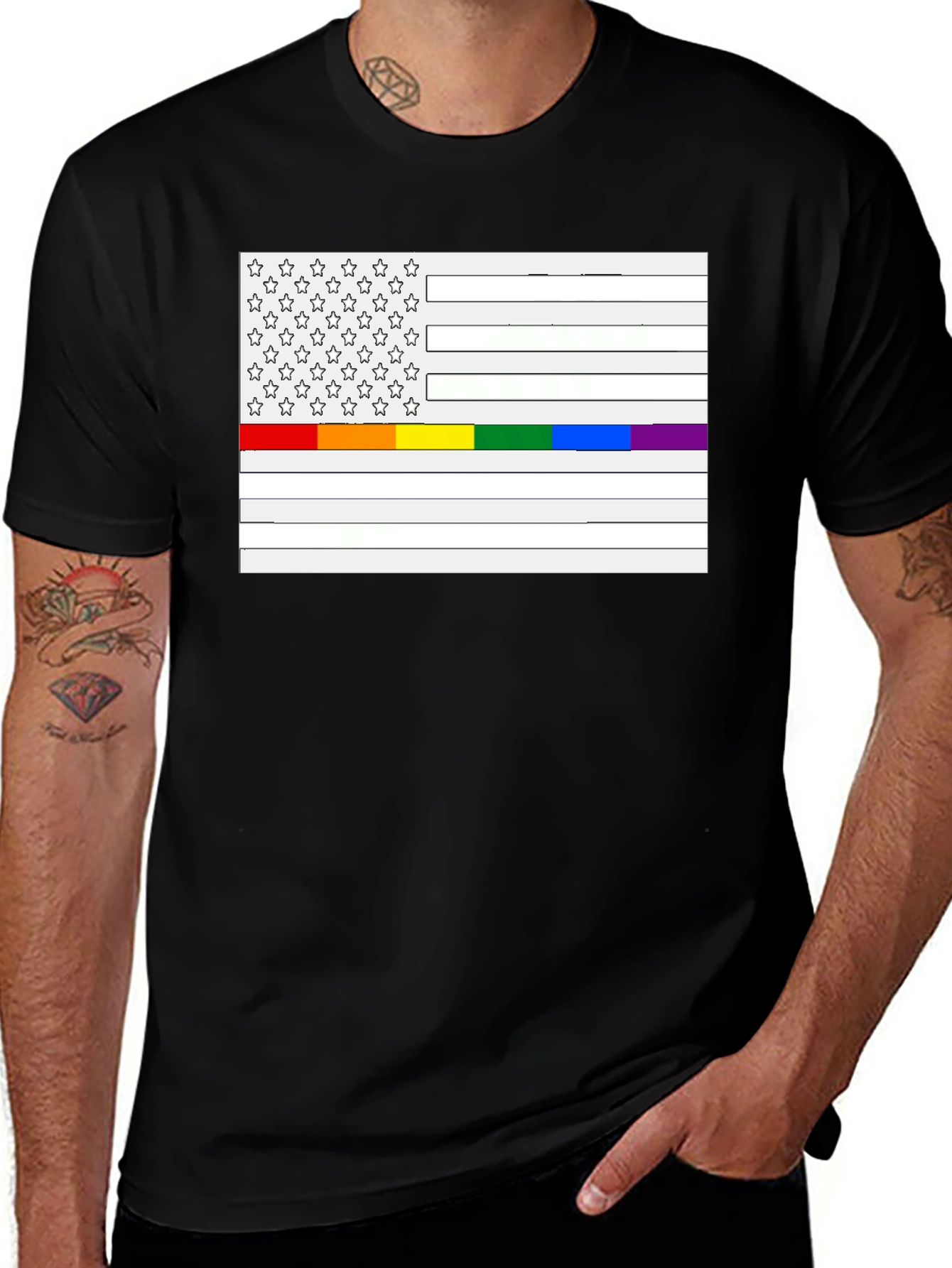 Variant 26 of Pride Flag USA Men's T-Shirt