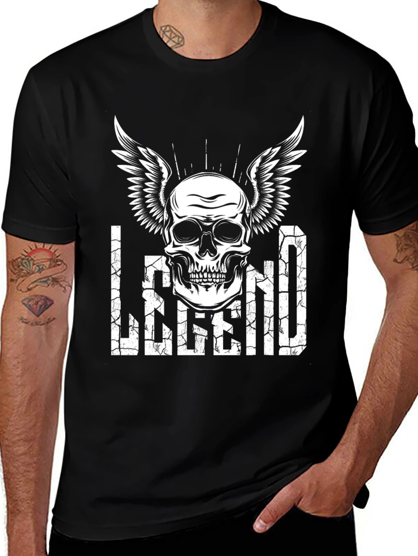 Variant 8 of Legend Skull Winged T-Shirt