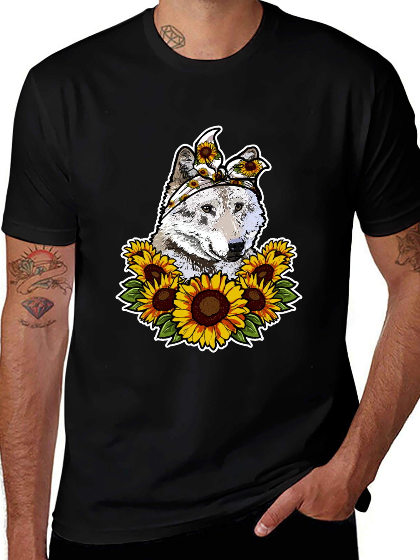 Variant 16 of Wolf Sunflower T-Shirt