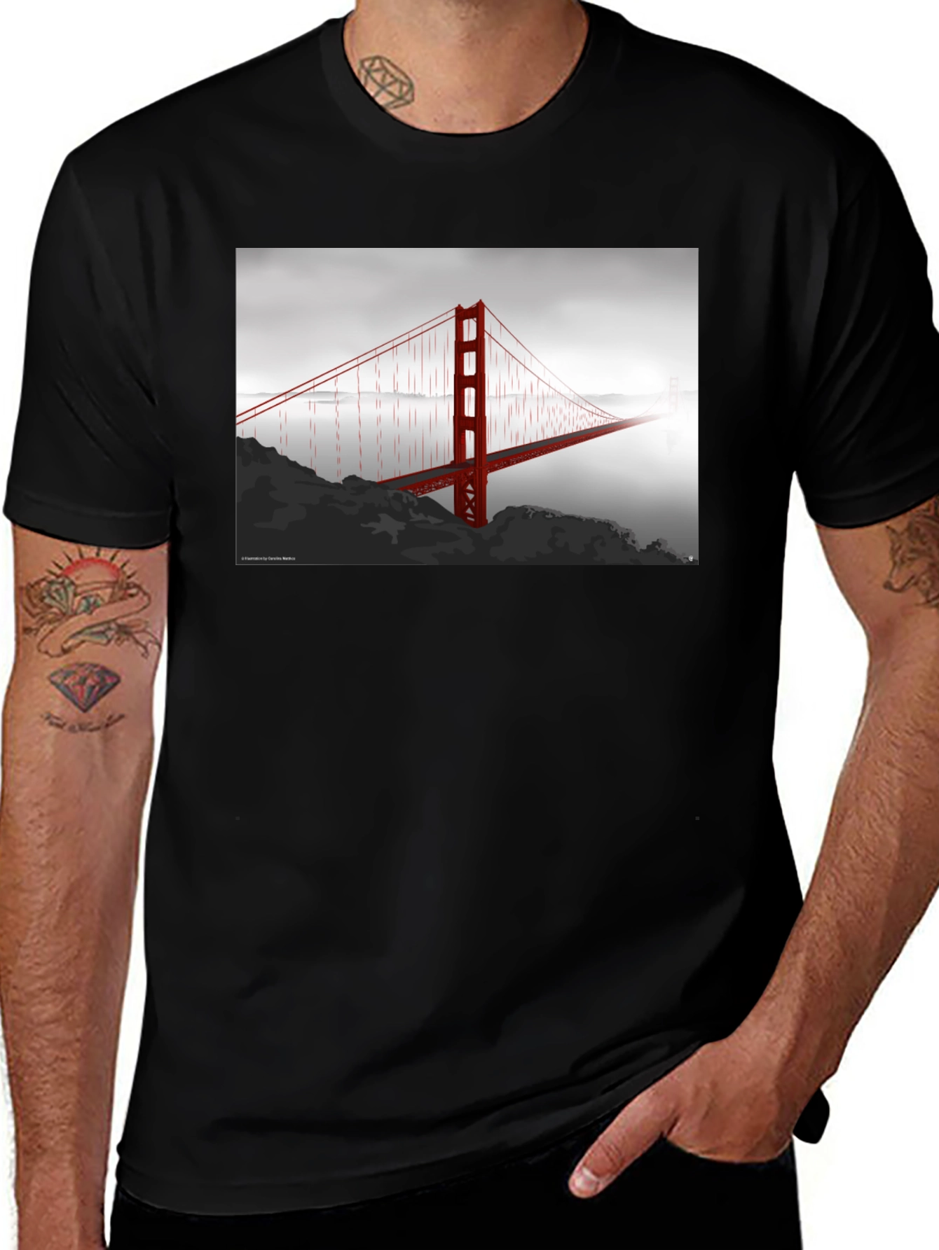 Variant 14 of Golden Gate Bridge Graphic T-Shirt