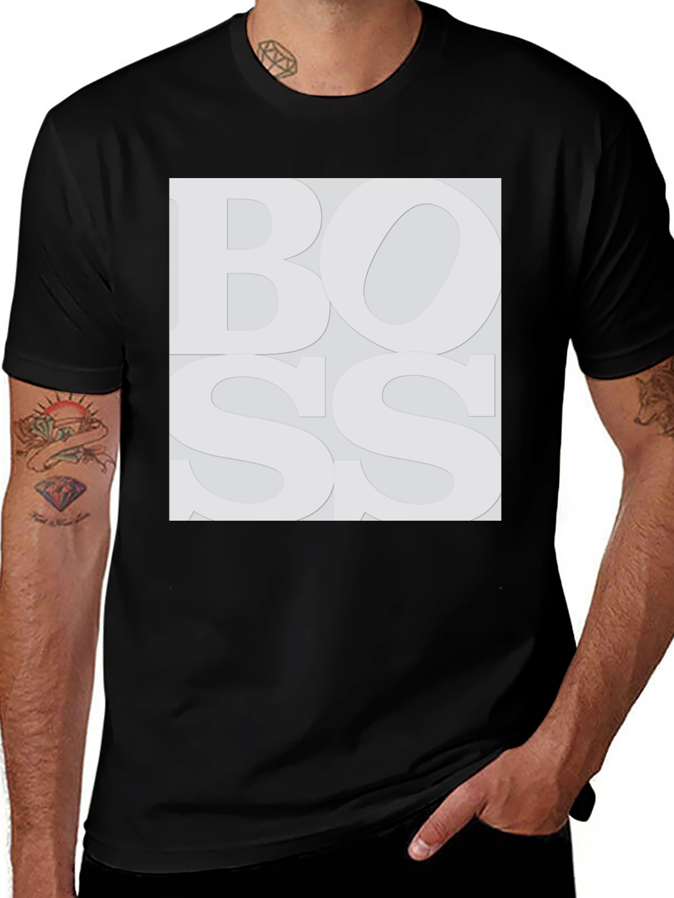 Variant 5 of Black BOSS Graphic Tee