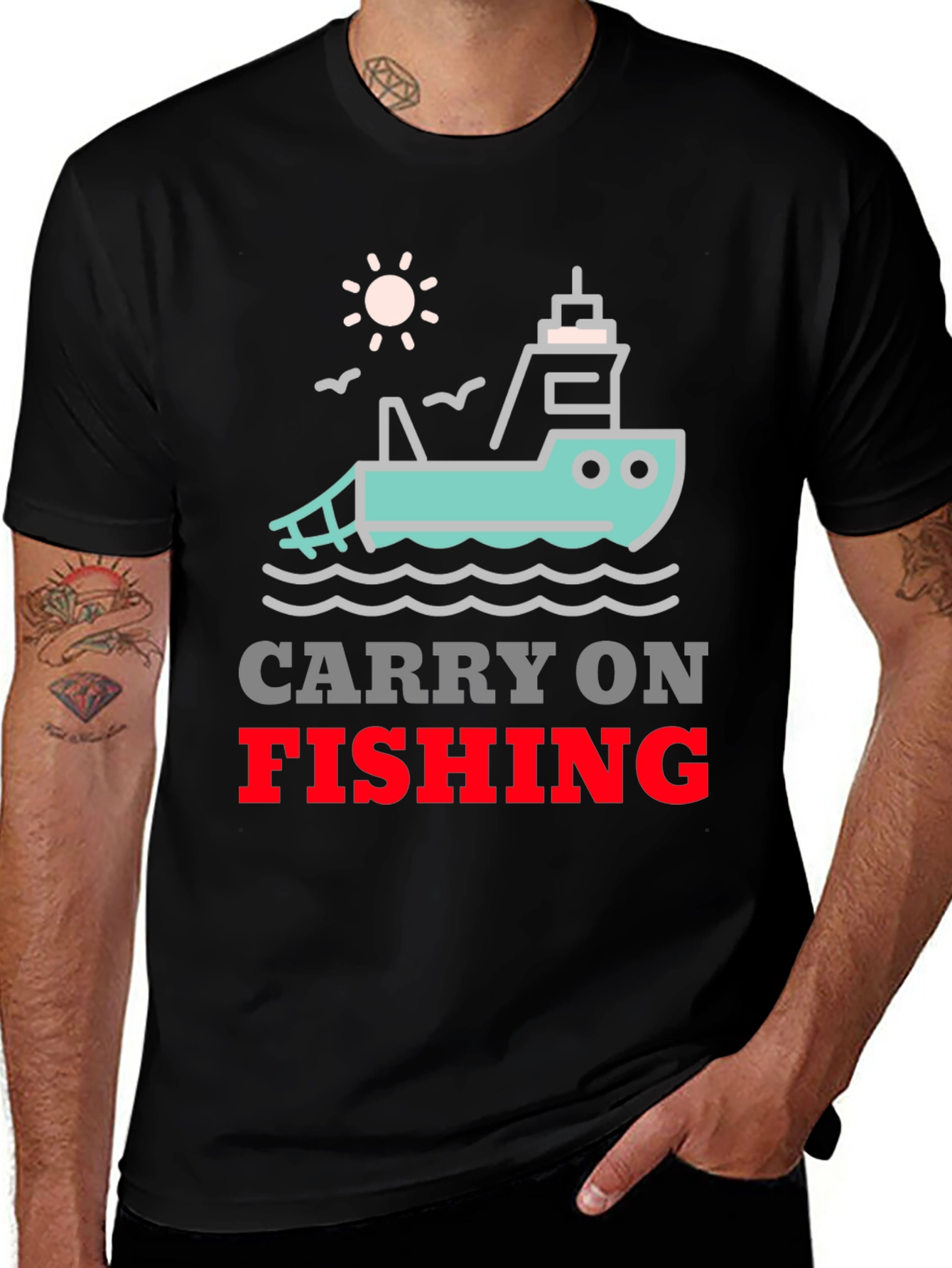 Variant 28 of Carry On Fishing Graphic T-Shirt