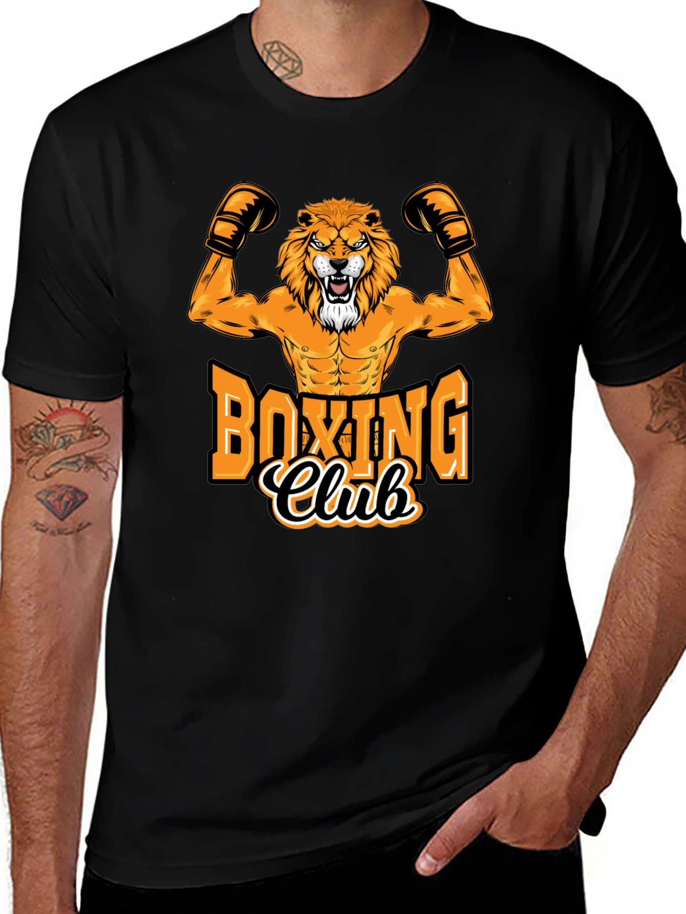 Variant 30 of Boxing Club Lion Graphic Tee - Black