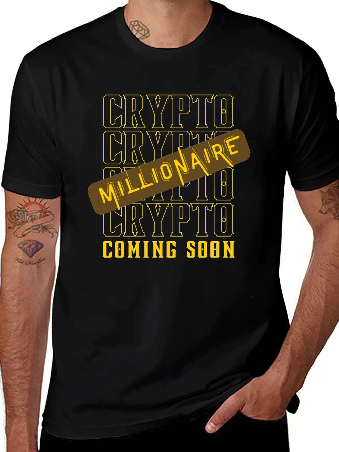 Variant 24 of Crypto Millionaire Coming Soon Black T-Shirt