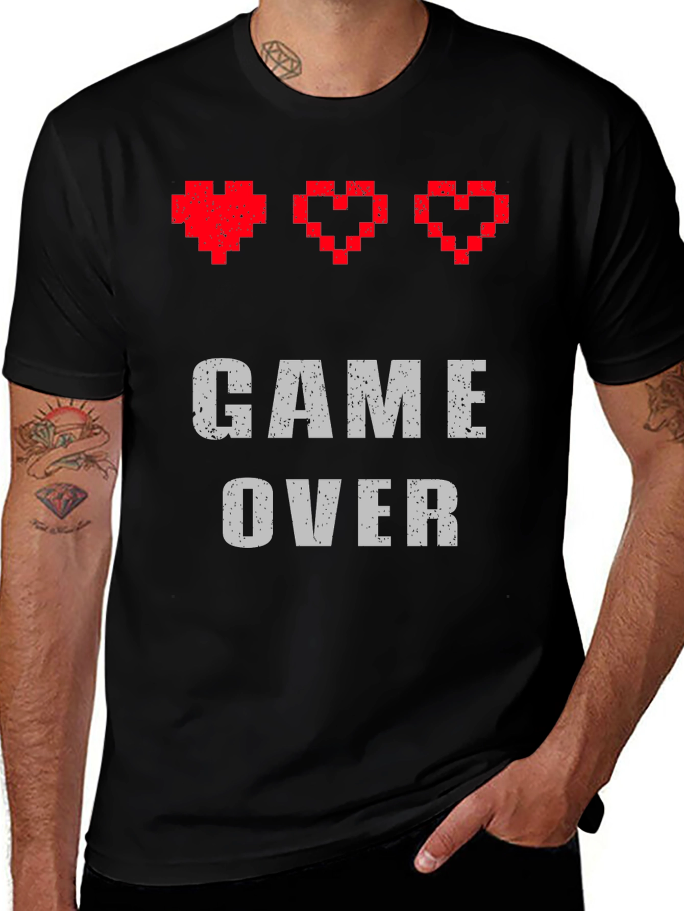Variant 6 of Game Over Pixel Heart T-Shirt - Gamer Style