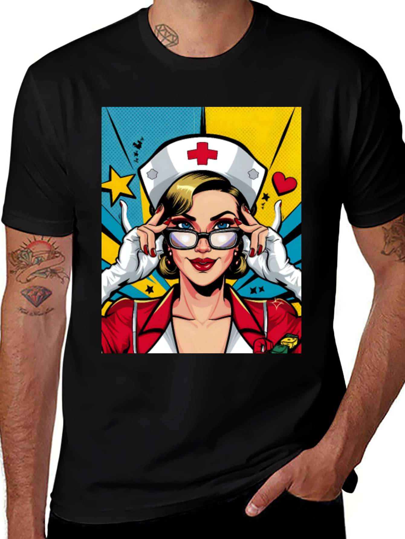 Variant 17 of Pop Art Nurse T-Shirt - Novelty Graphic Tee