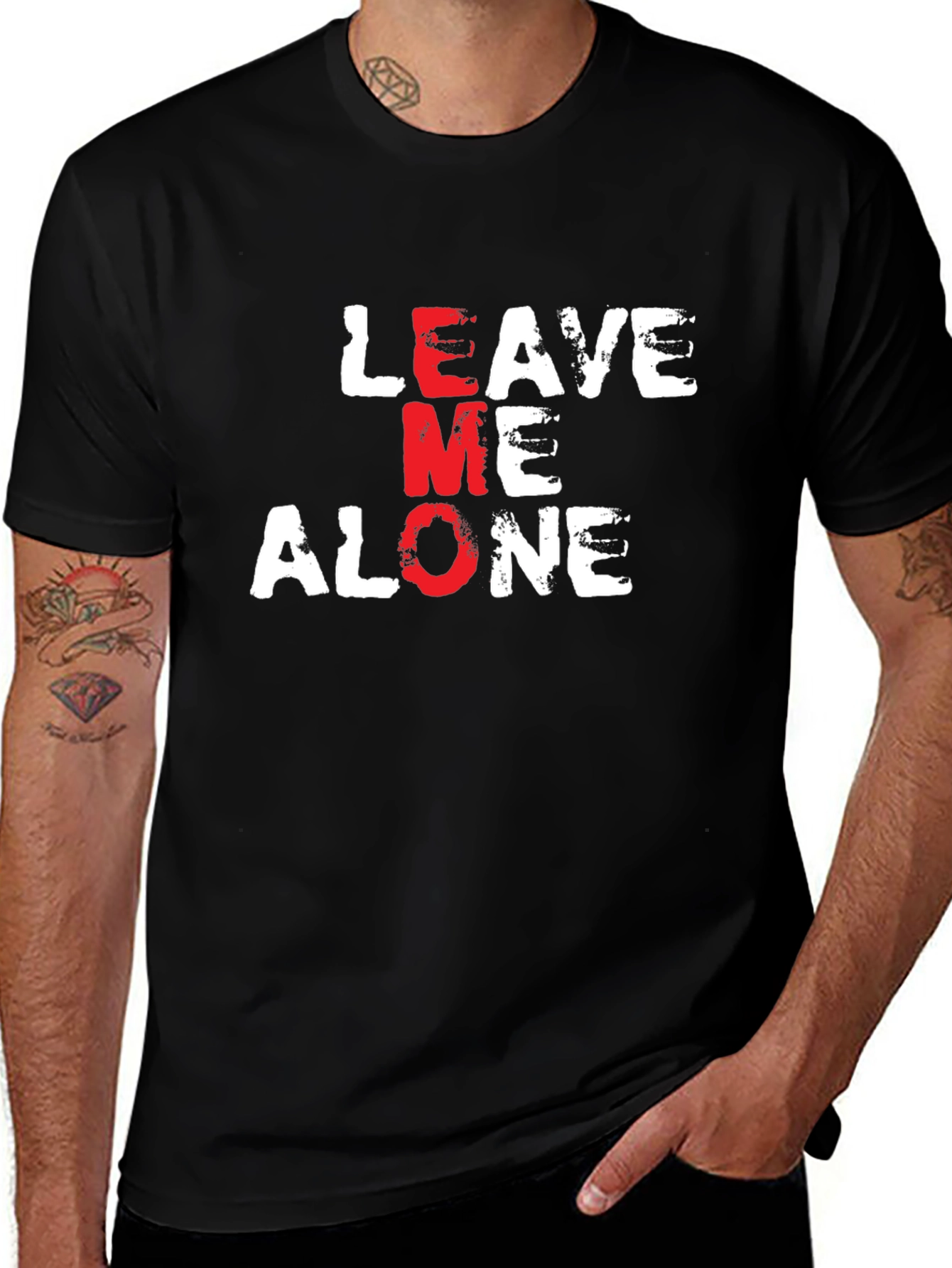 Variant 20 of Leave Me Alone Graphic T-Shirt Black