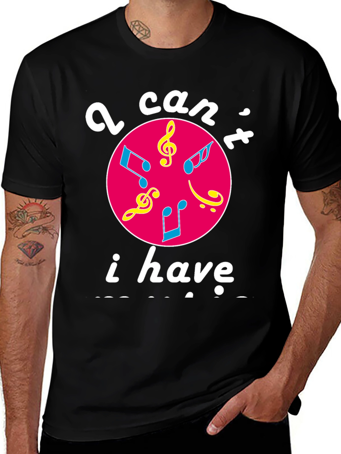 Variant 3 of Musical Graphic T-Shirt - "I Can't, I Have Practice"