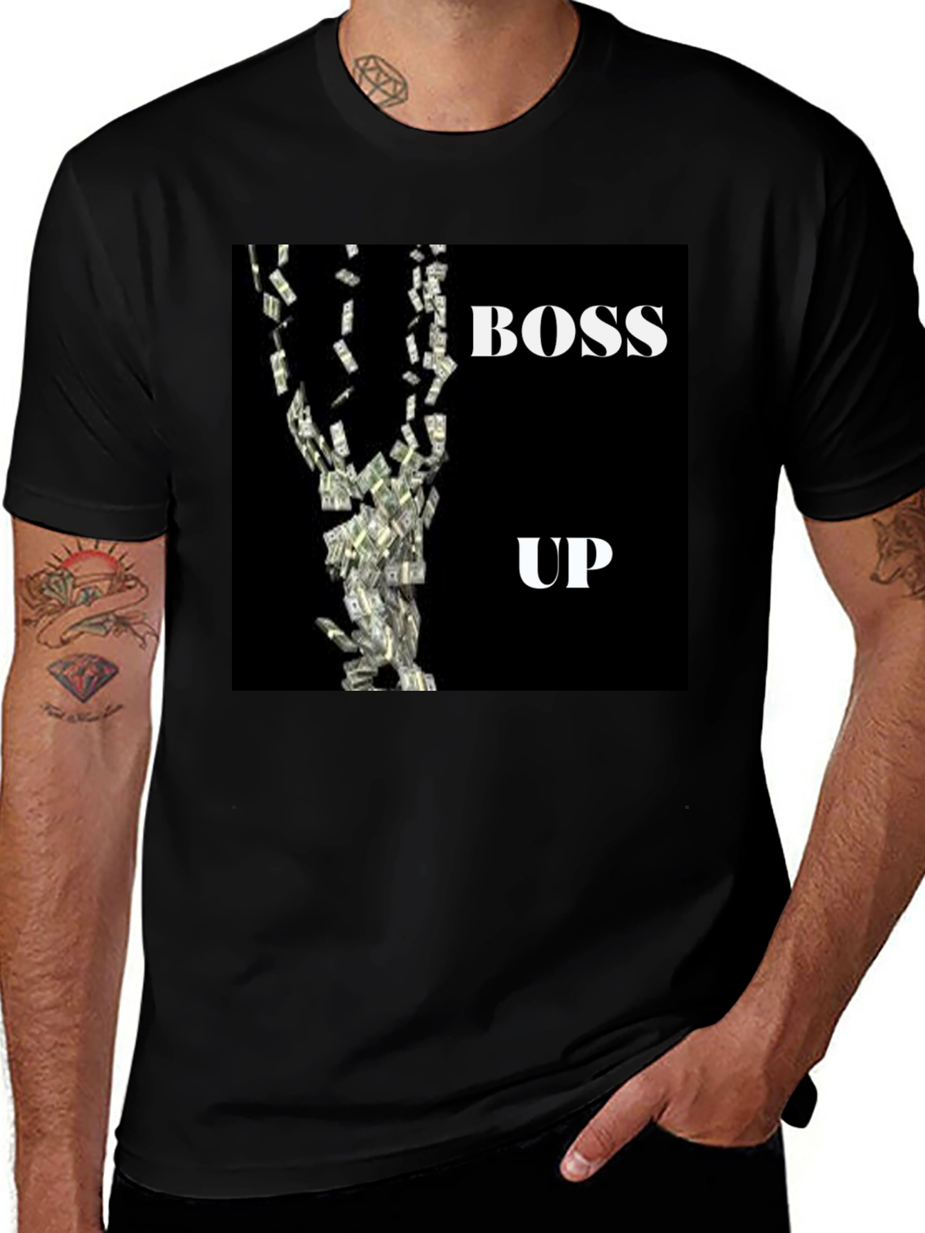 Variant 27 of Boss Up Graphic Tee - Black