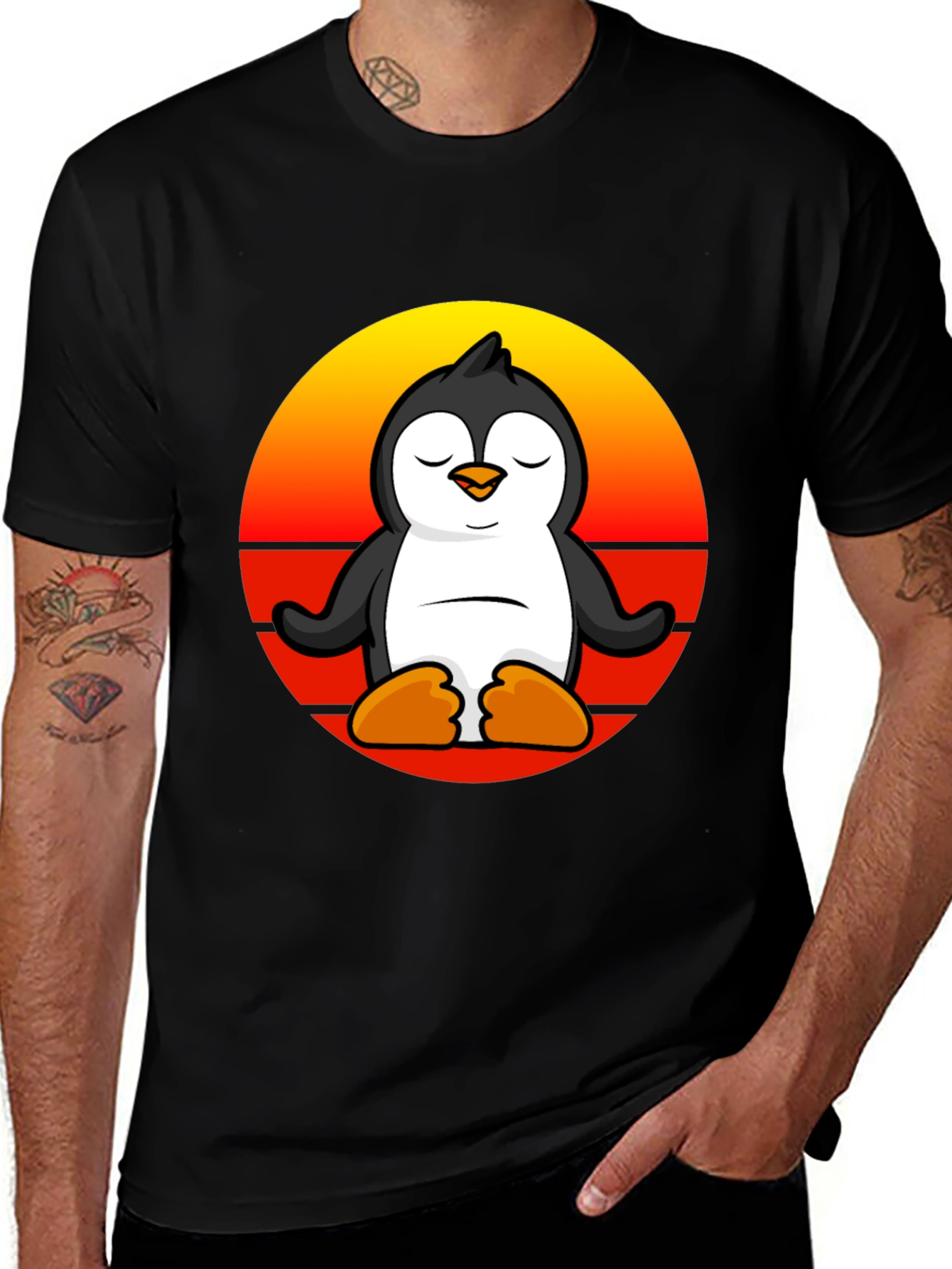 Variant 2 of Meditating Penguin Graphic T-Shirt