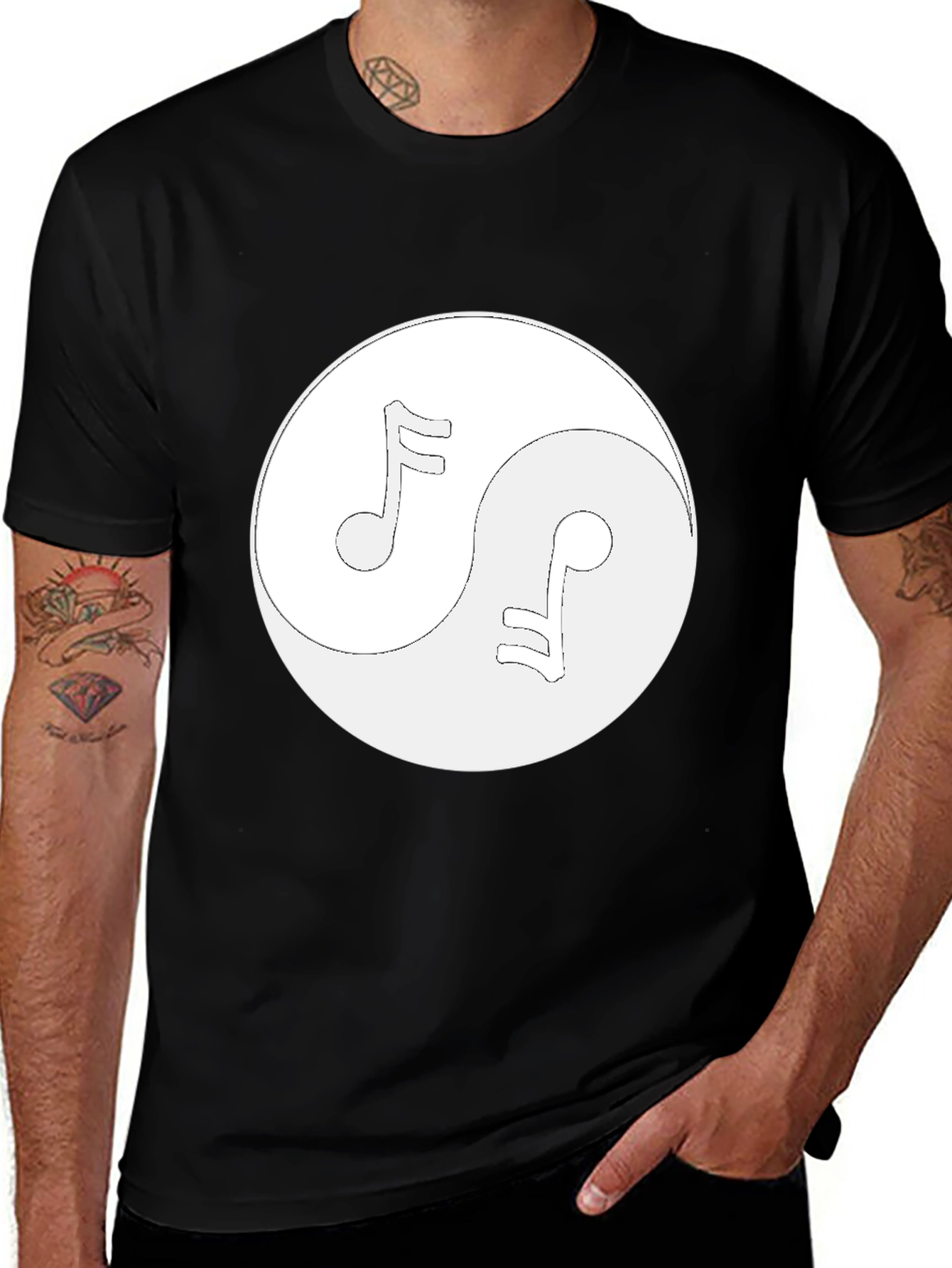 Variant 5 of Yin Yang Music Note T-Shirt - Balance Your Style
