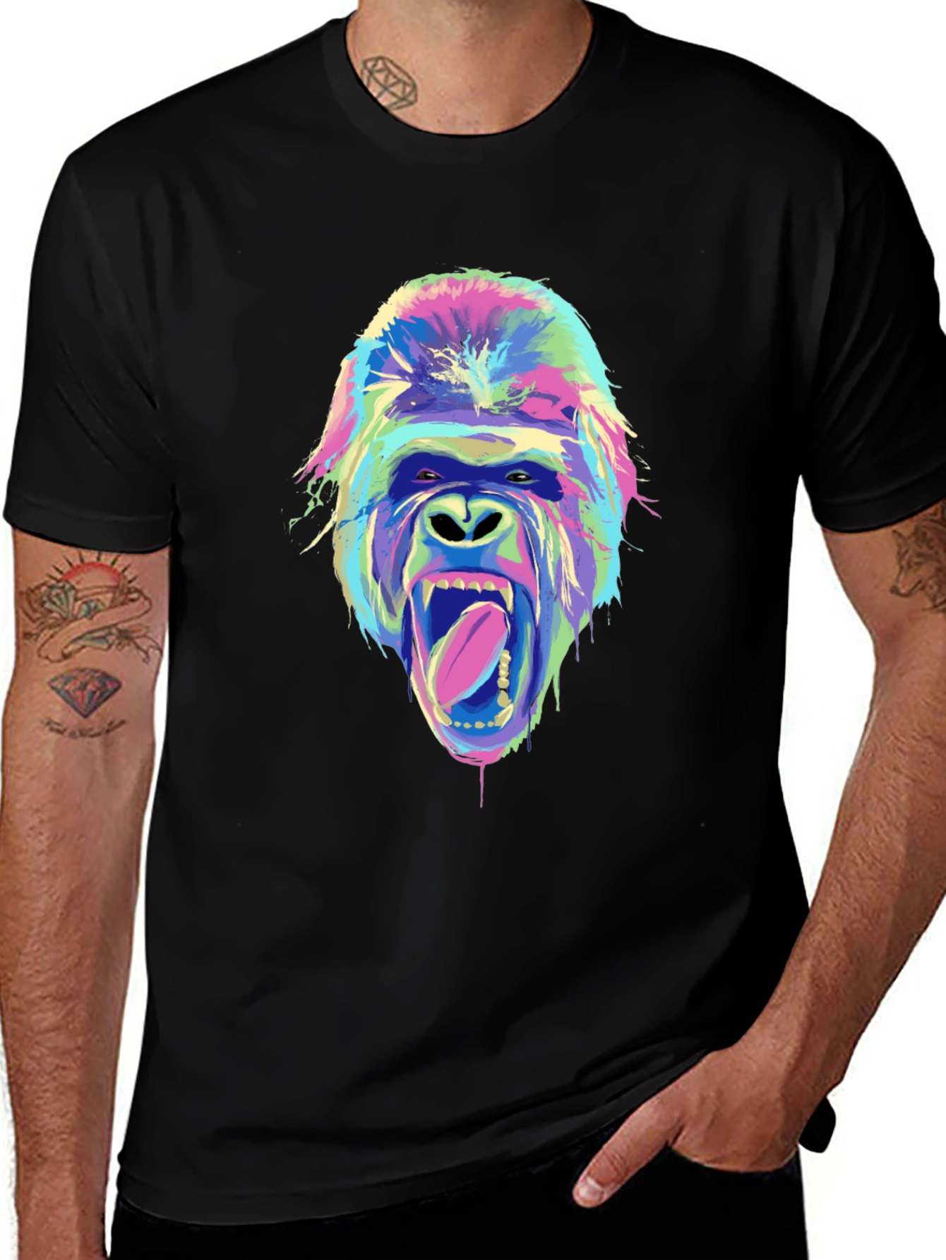 Variant 29 of Vivid Gorilla Graphic Tee - Unique Streetwear Style