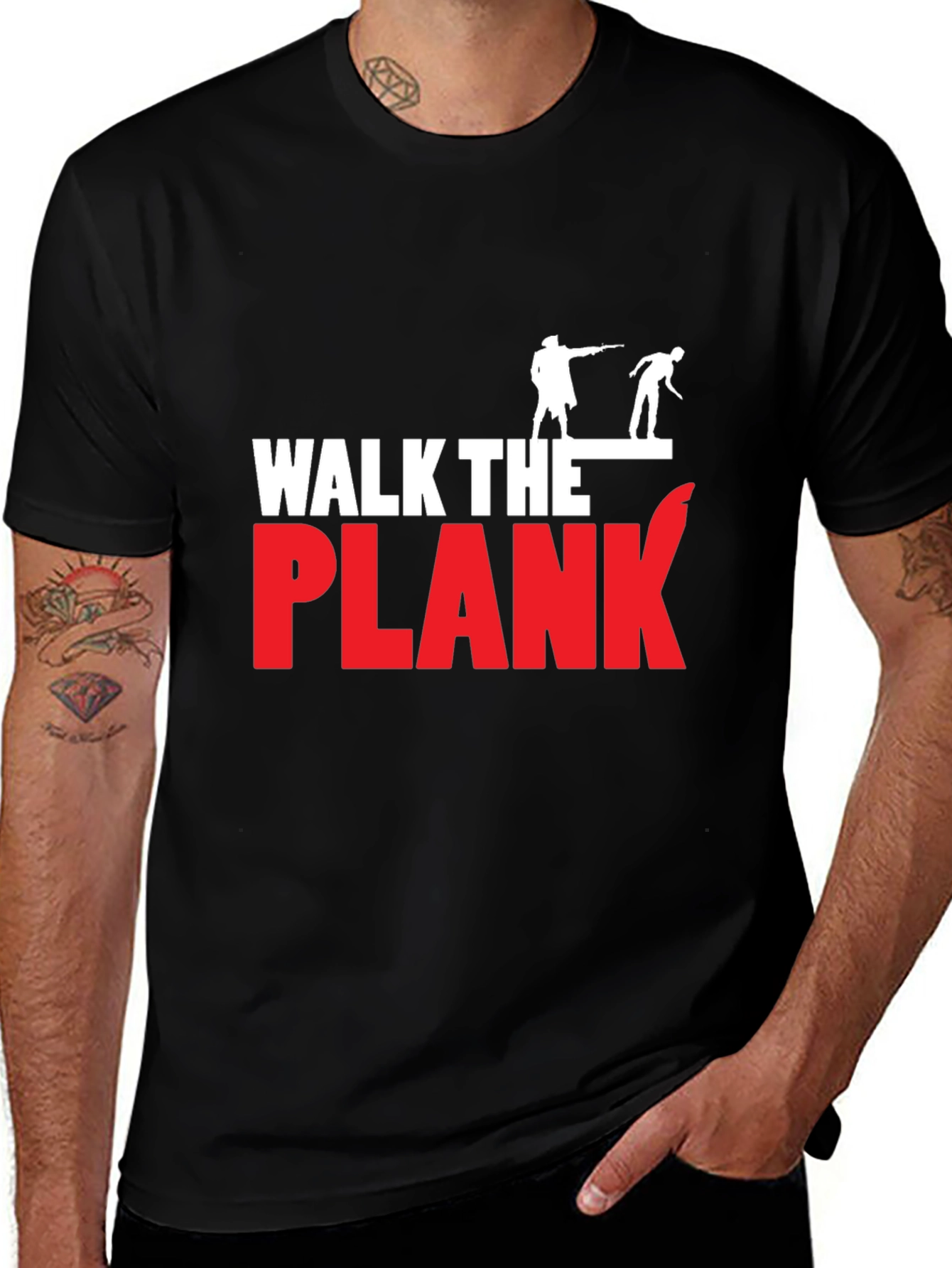 Variant 11 of Walk the Plank Graphic Tee - Pirate Humor T-Shirt