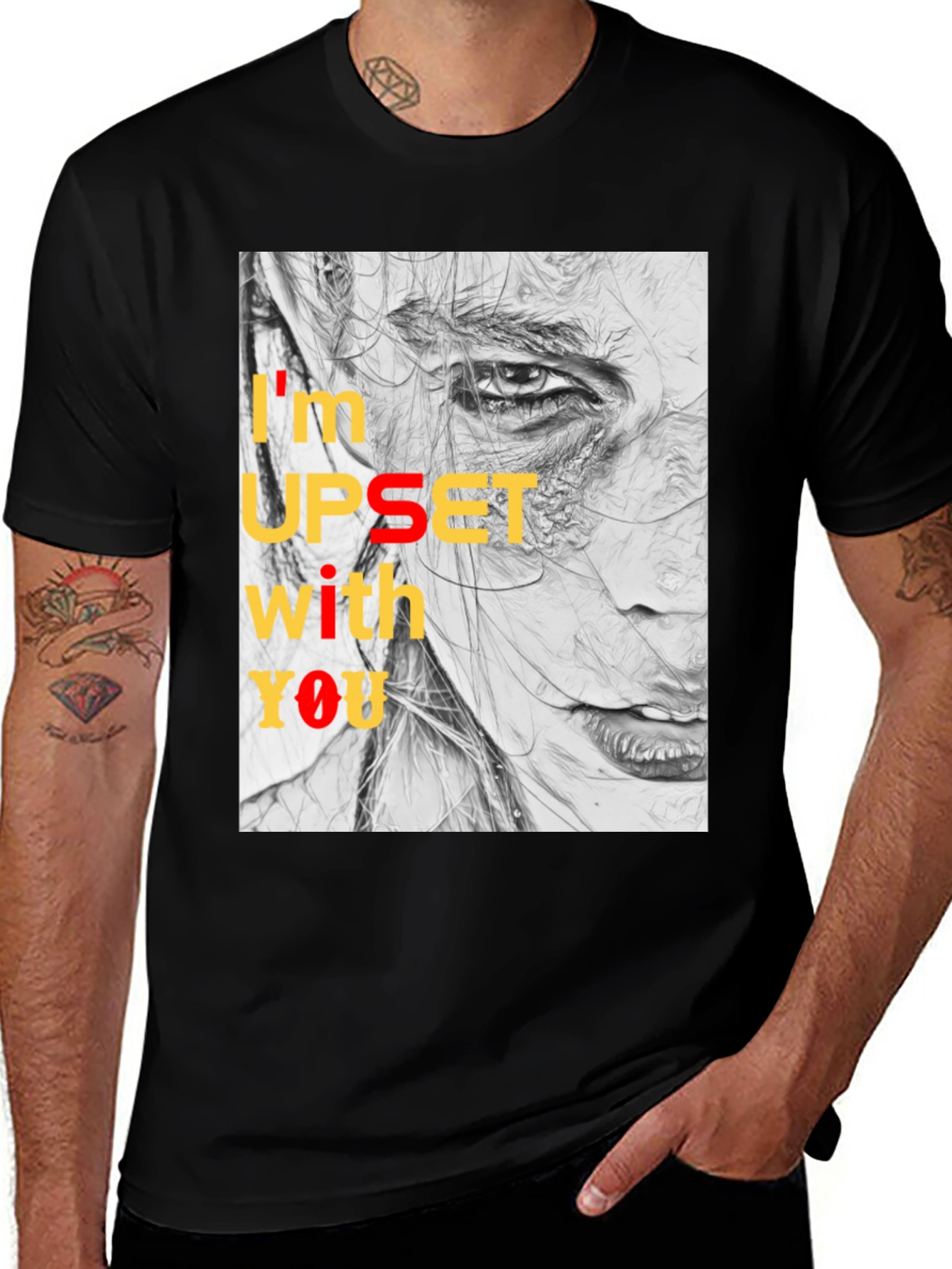 Variant 6 of Expressive Graphic Tee - I'm Upset With You T-Shirt