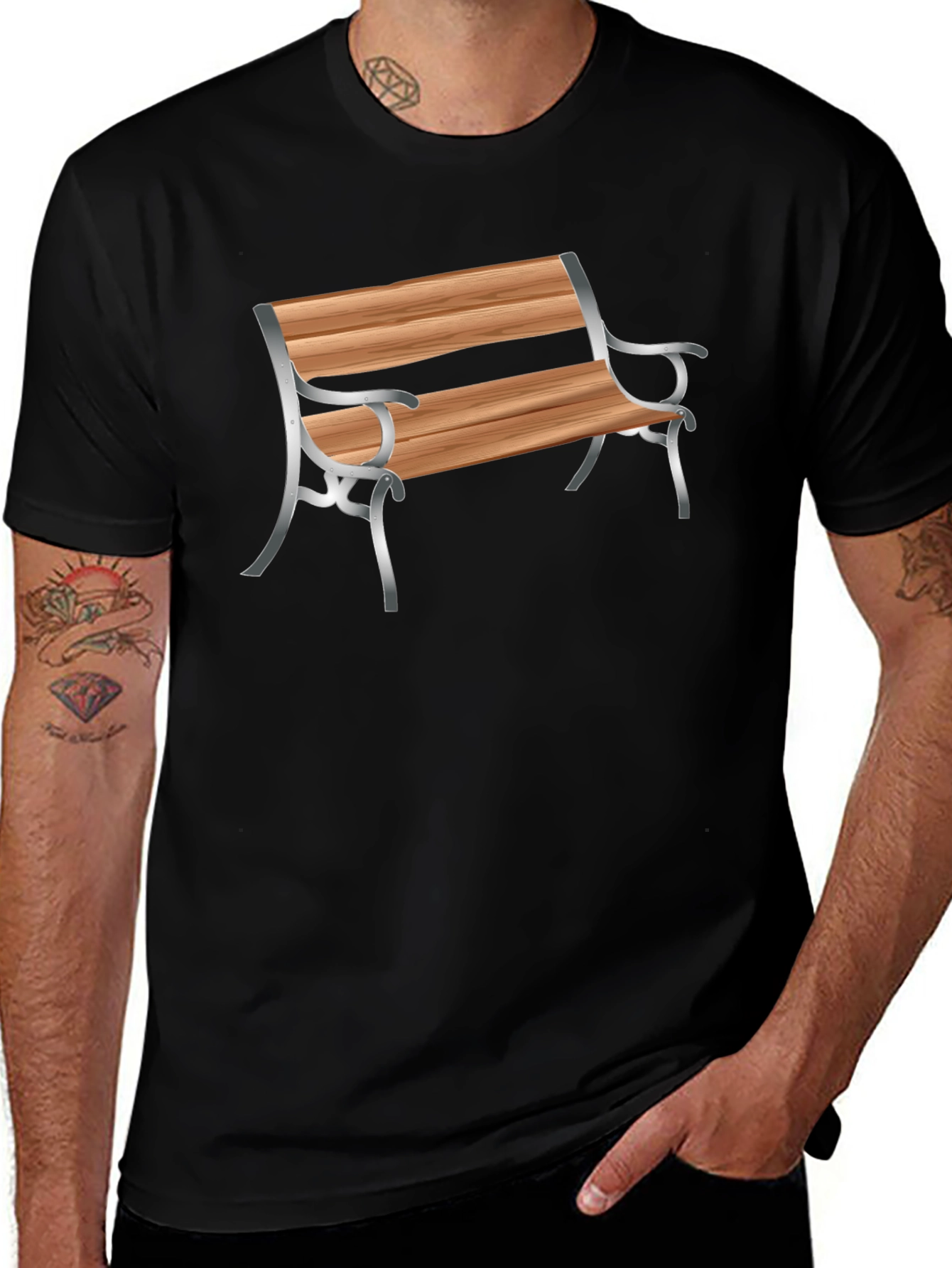 Park Bench Graphic Tee - Stylish Casual Comfort