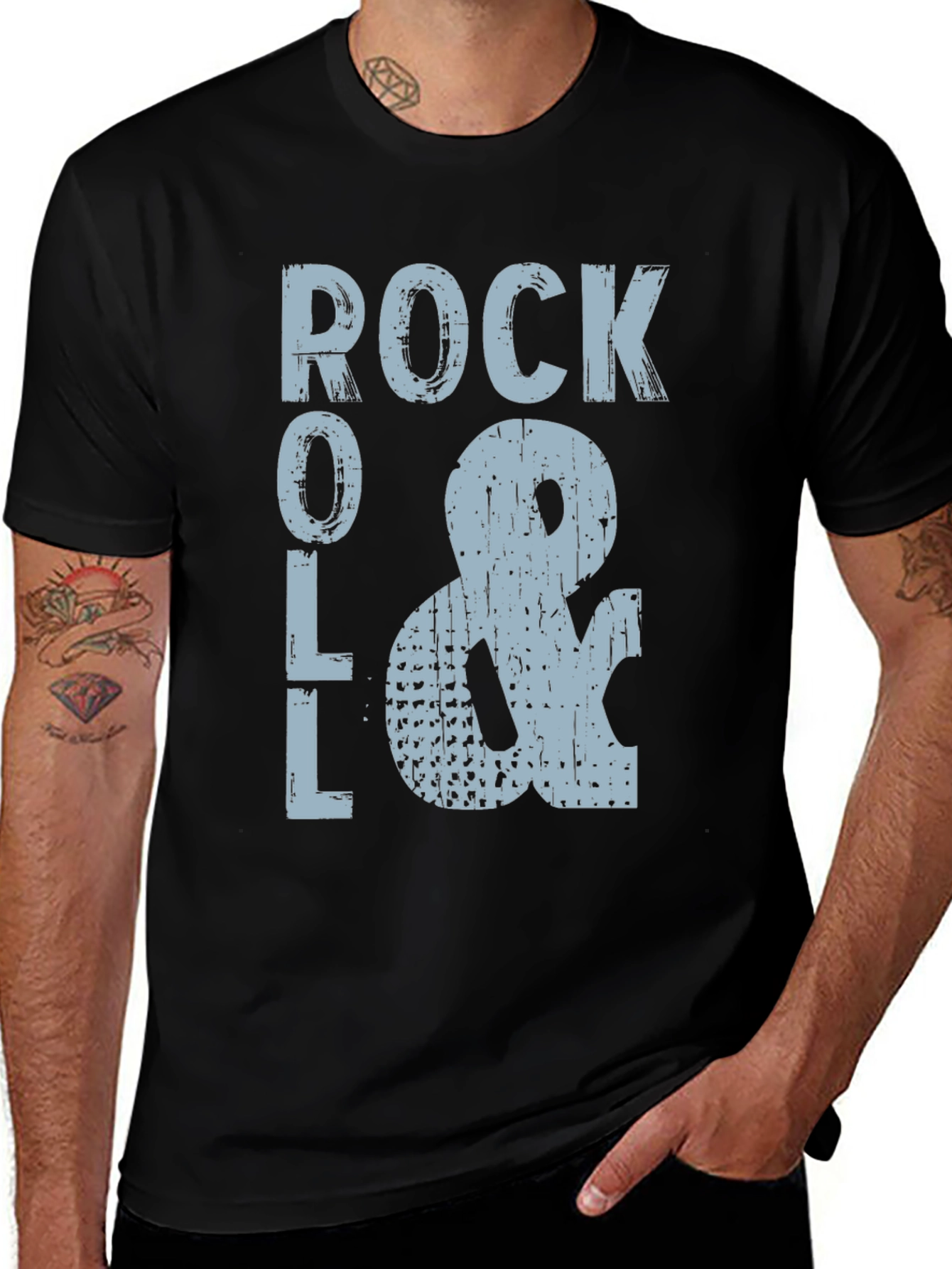 Variant 21 of Rock & Roll Graphic Tee - Black