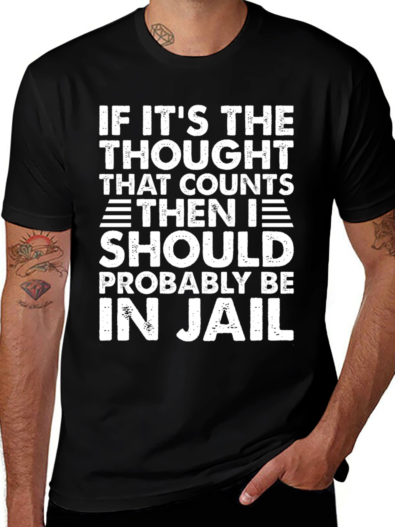 Variant 15 of Humorous "In Jail" Graphic T-Shirt