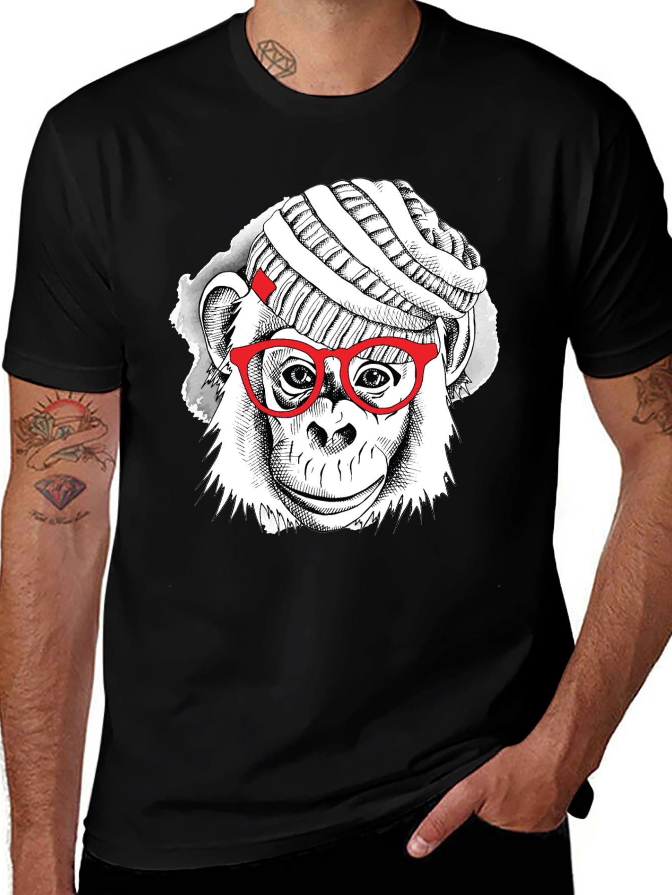 Variant 30 of Monkey with Glasses T-Shirt