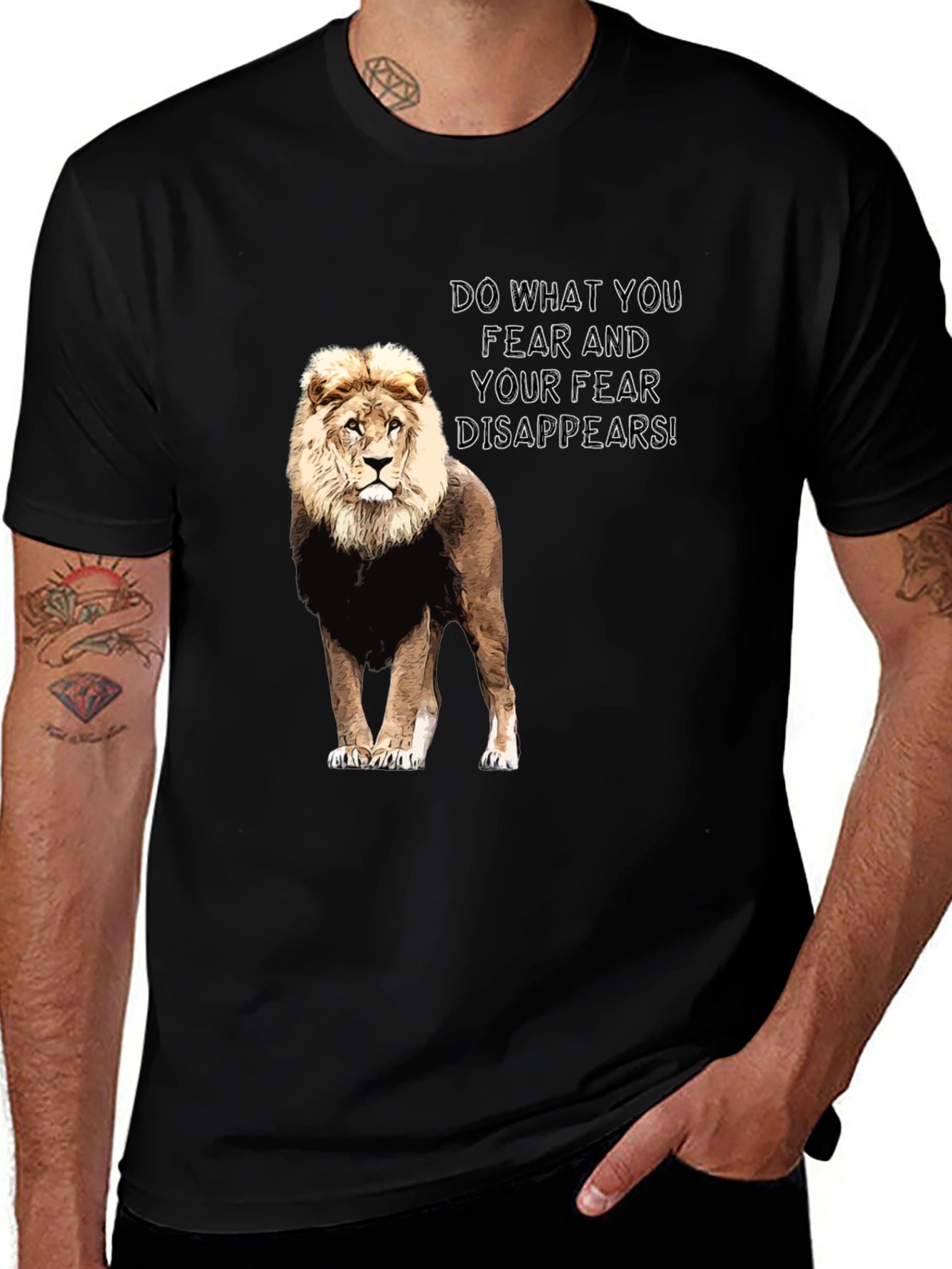 Variant 27 of Lion Graphic Tee - Conquer Your Fears