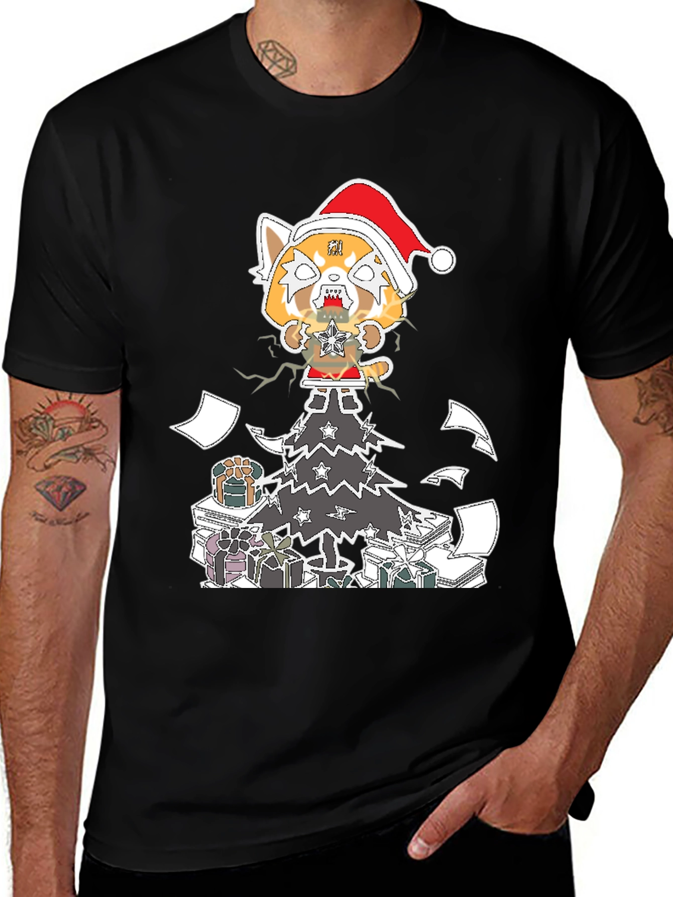 Aggretsuko Christmas T-Shirt - Heavy Metal Holiday