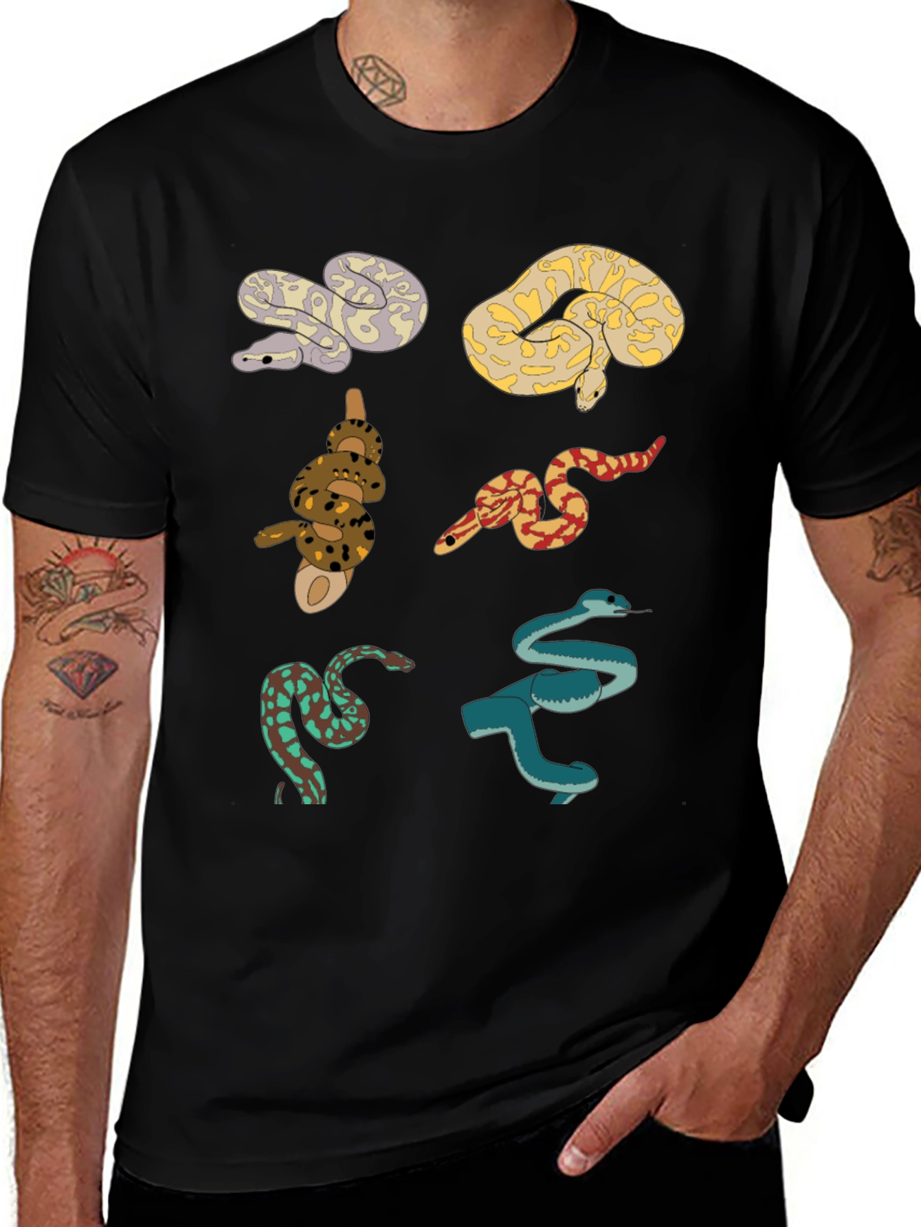 Variant 3 of Snakes Graphic T-Shirt - Reptile Lover Tee