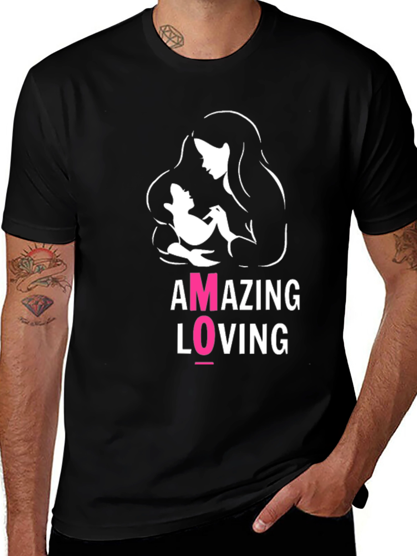 Variant 23 of Amazing Loving Mom Graphic Tee - Black