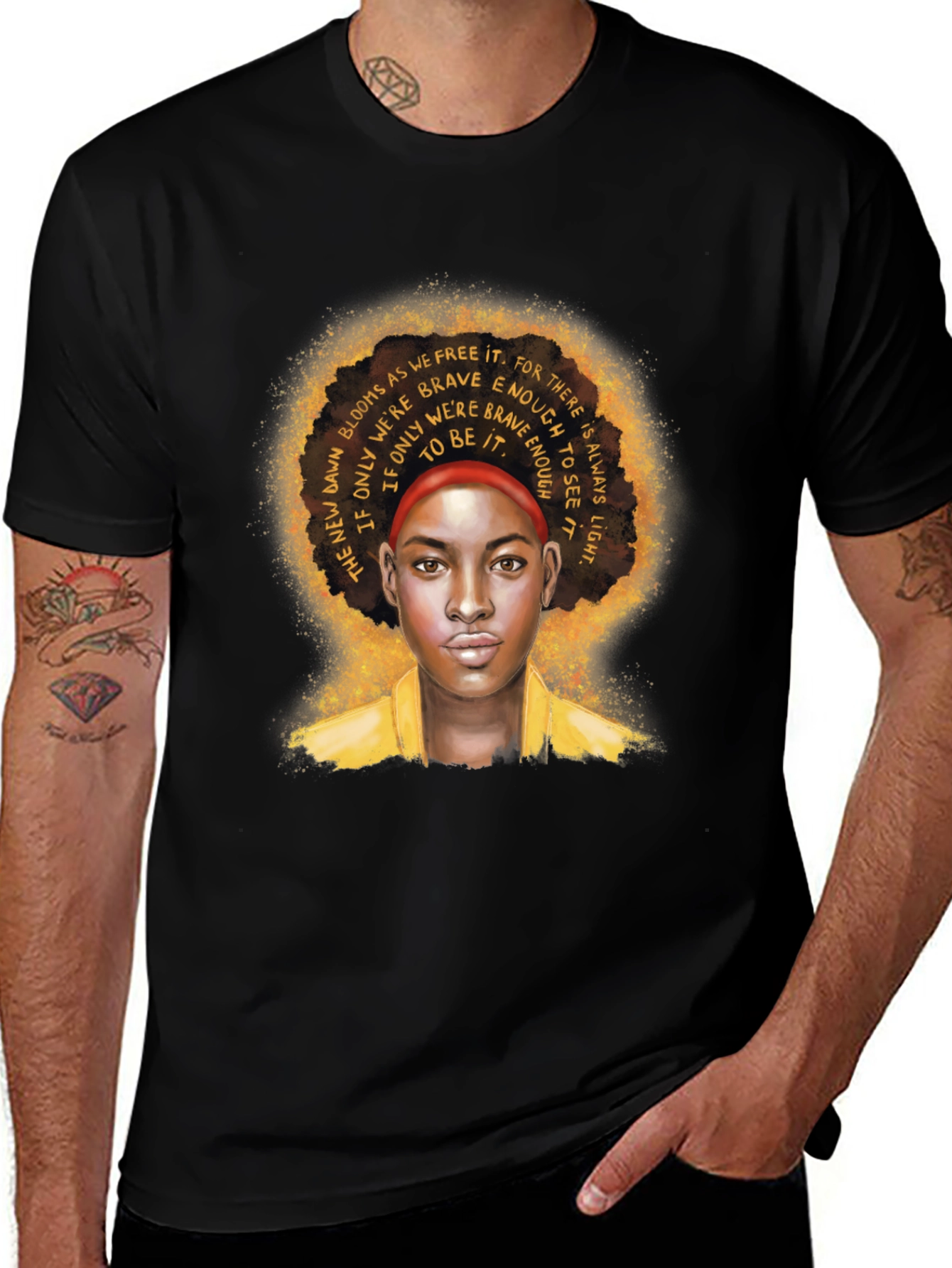 Variant 3 of Empowering Afro Art T-Shirt
