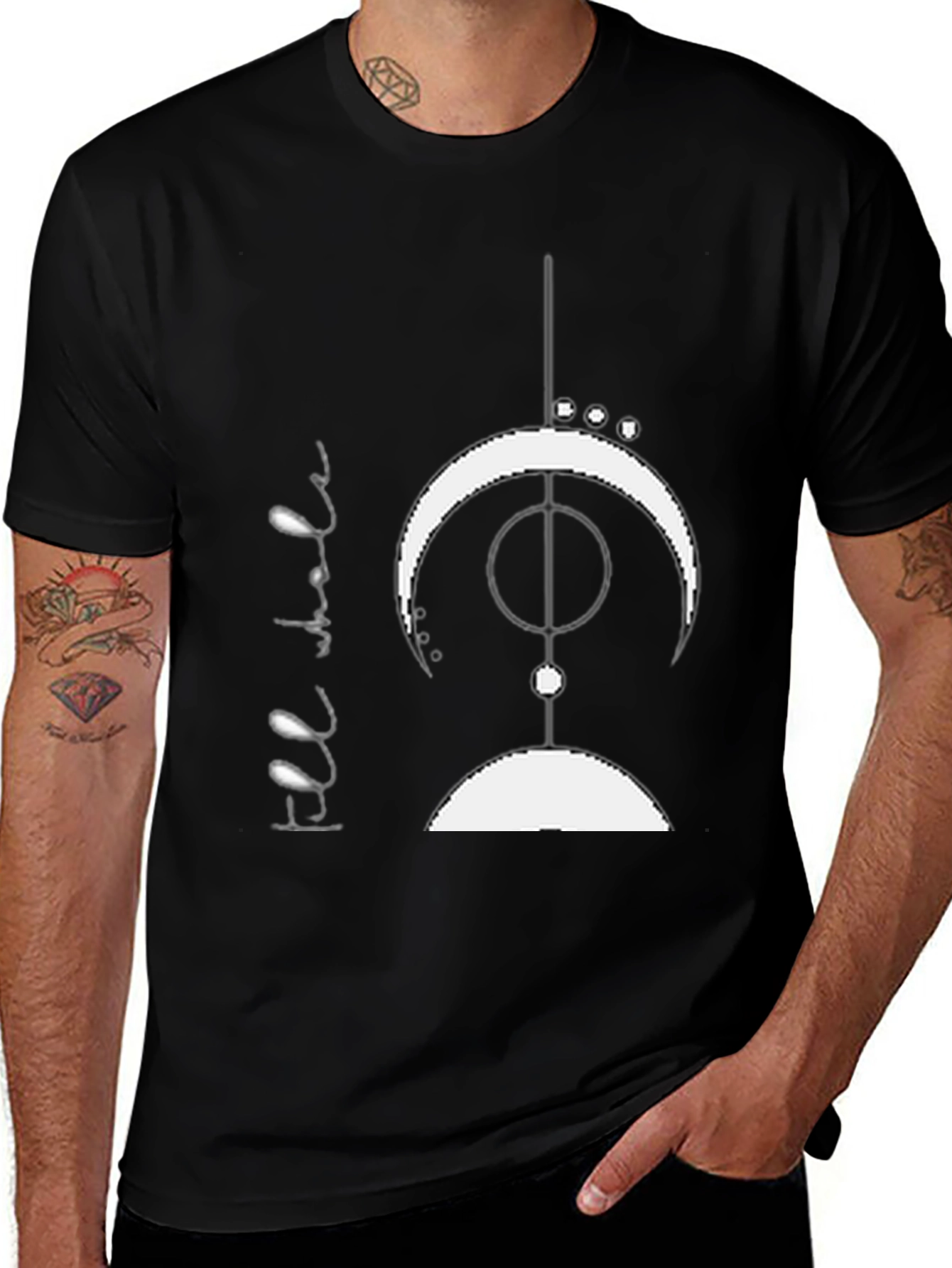 Variant 6 of Abstract Graphic Print Black T-Shirt