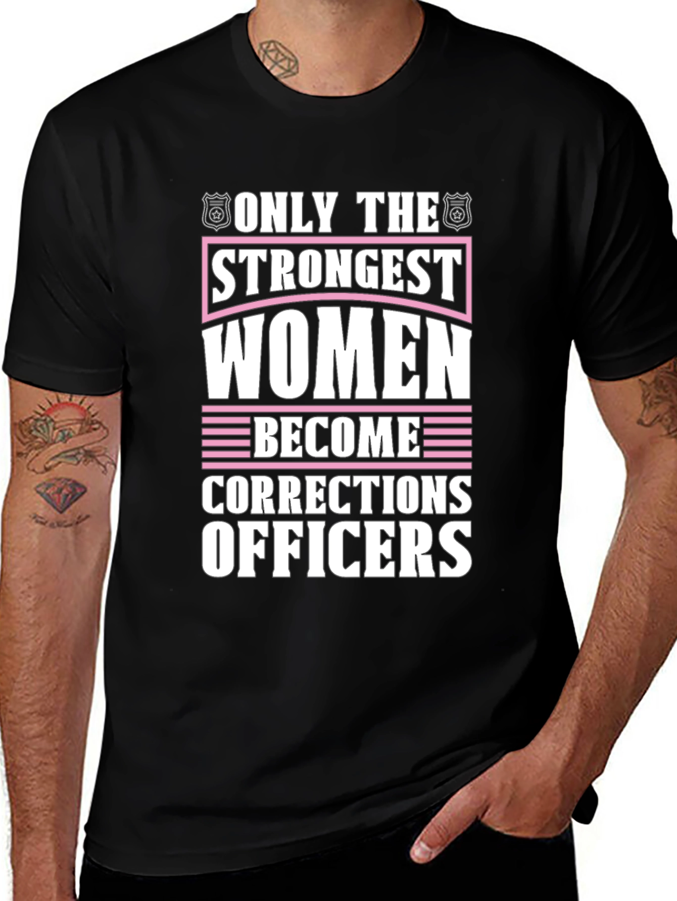 Strongest Women Corrections Officers Black T-Shirt