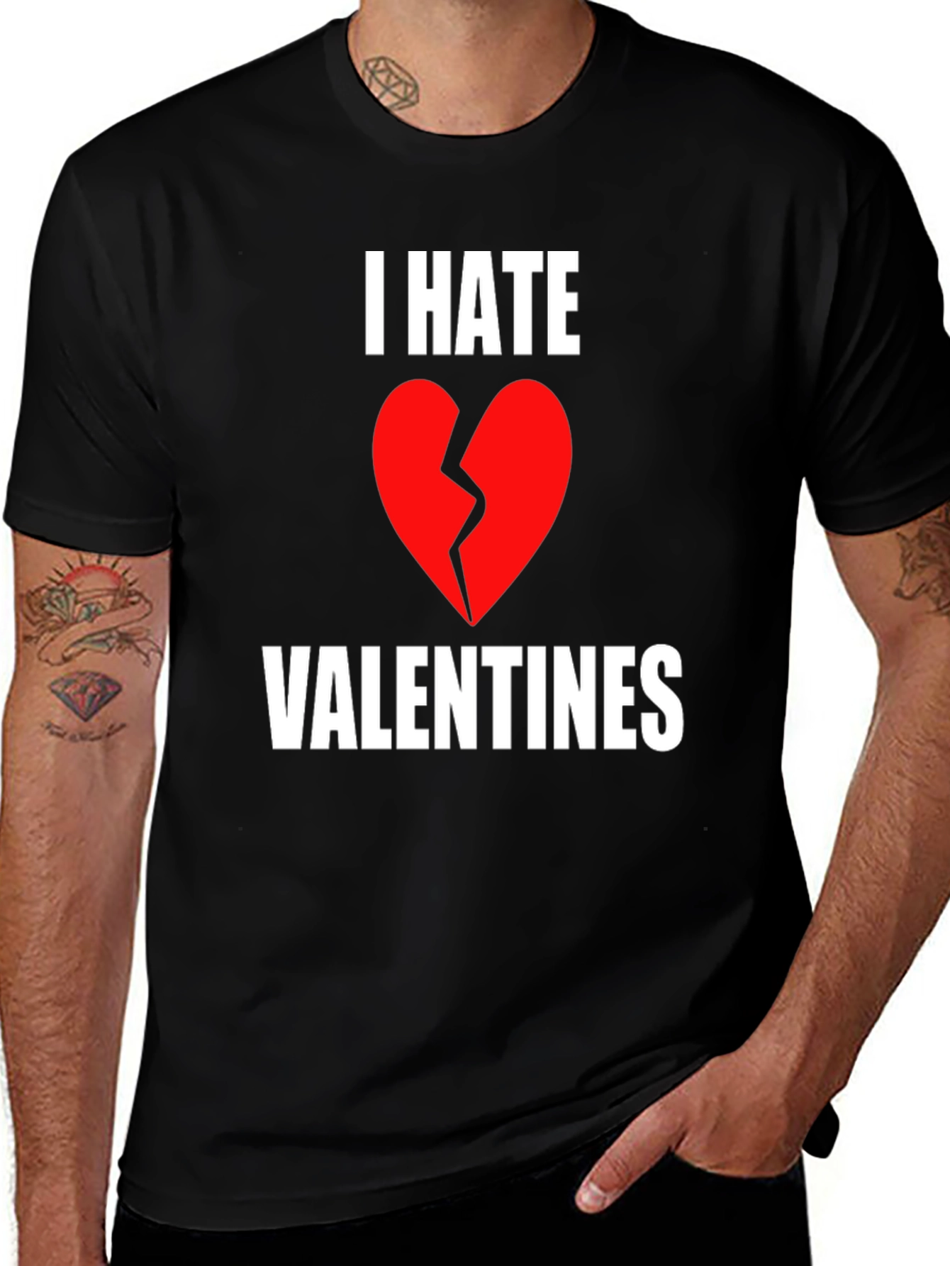 Variant 4 of I Hate Valentines Broken Heart Graphic T-Shirt