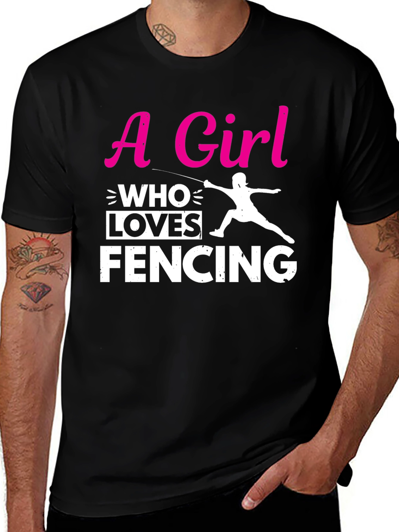 Variant 17 of Girl Who Loves Fencing T-Shirt