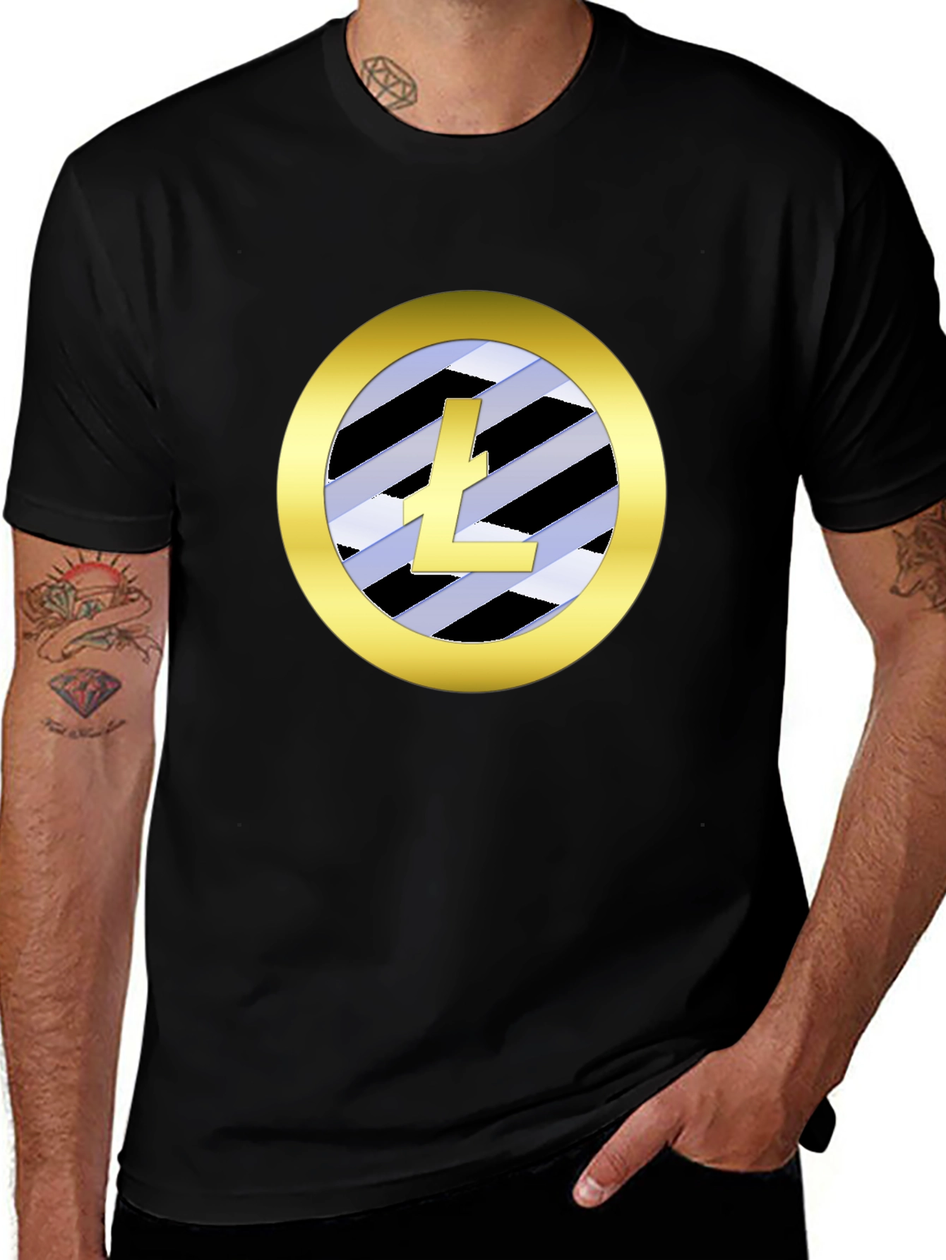 Black Litecoin Crypto Black T-Shirt - Stylish Graphic Tee for Cryptocurrency Fans main image