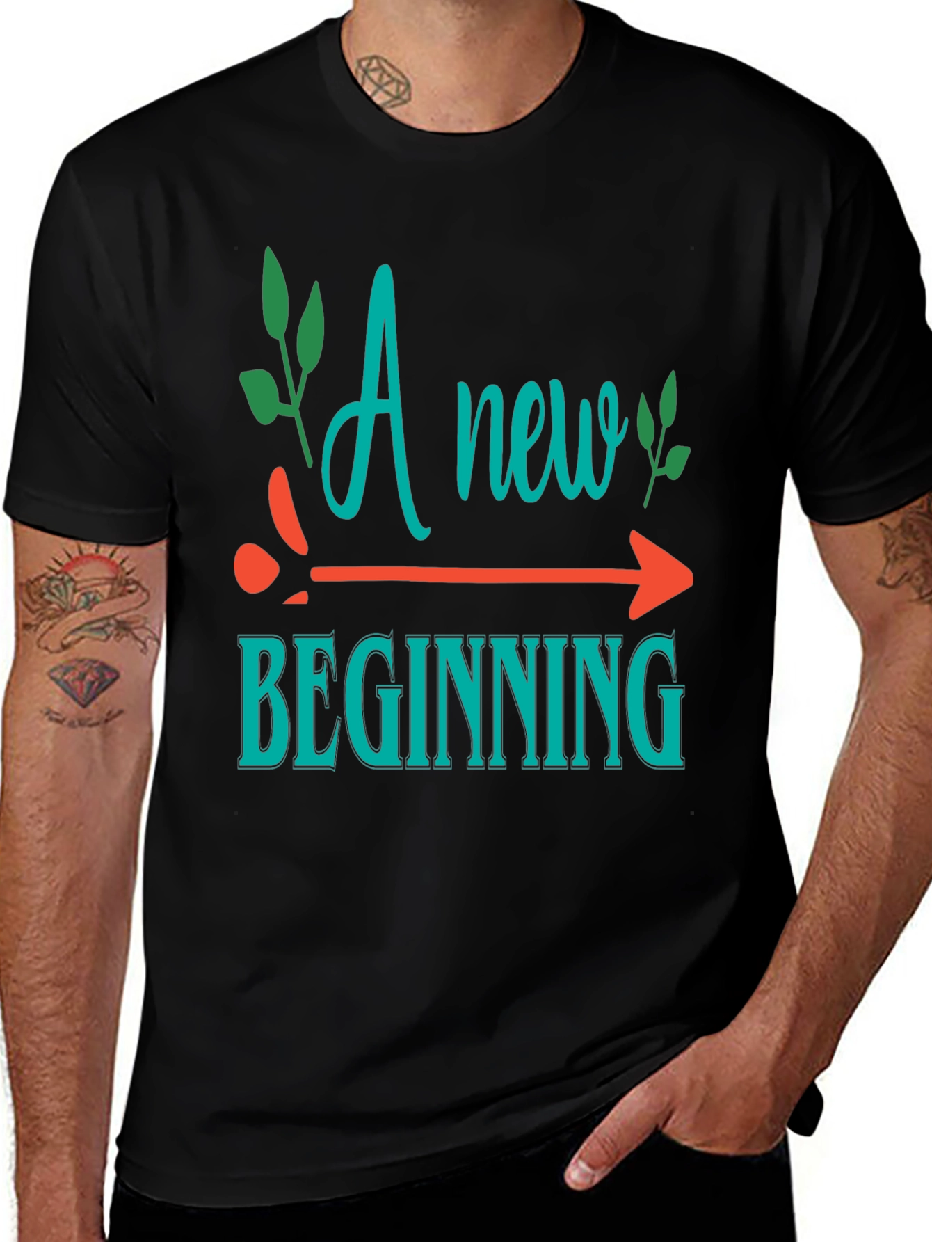Variant 7 of New Beginning Graphic Tee - Motivational Shirt