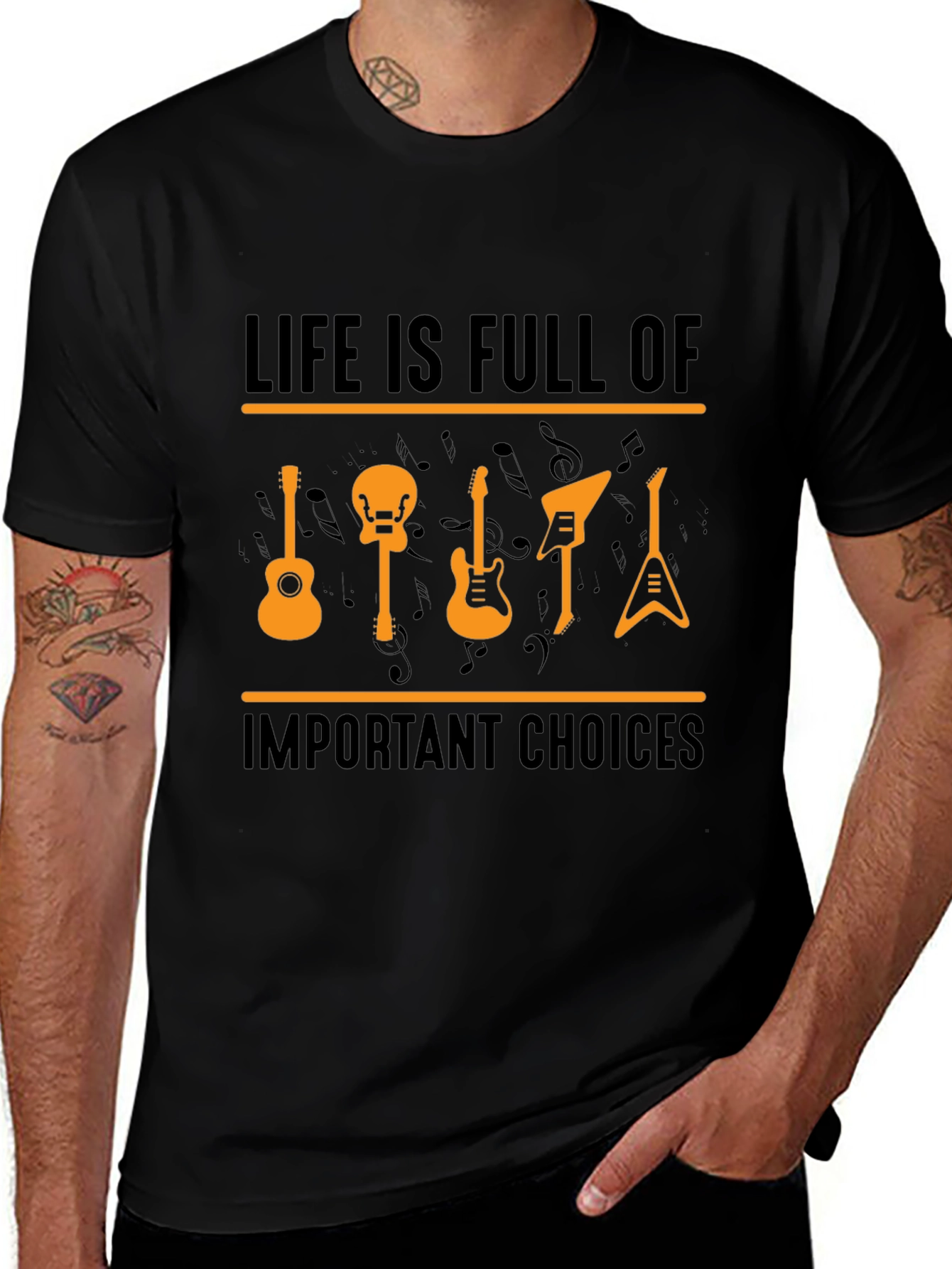 Variant 24 of Life Is Full Of Important Choices Guitar T-Shirt