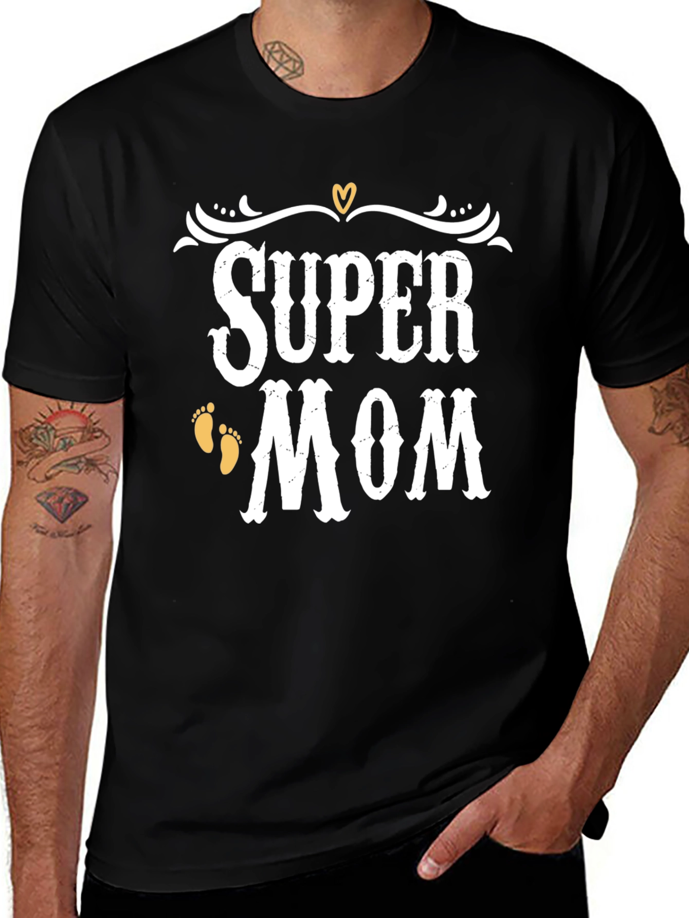 Black Super Mom Graphic T-Shirt main image
