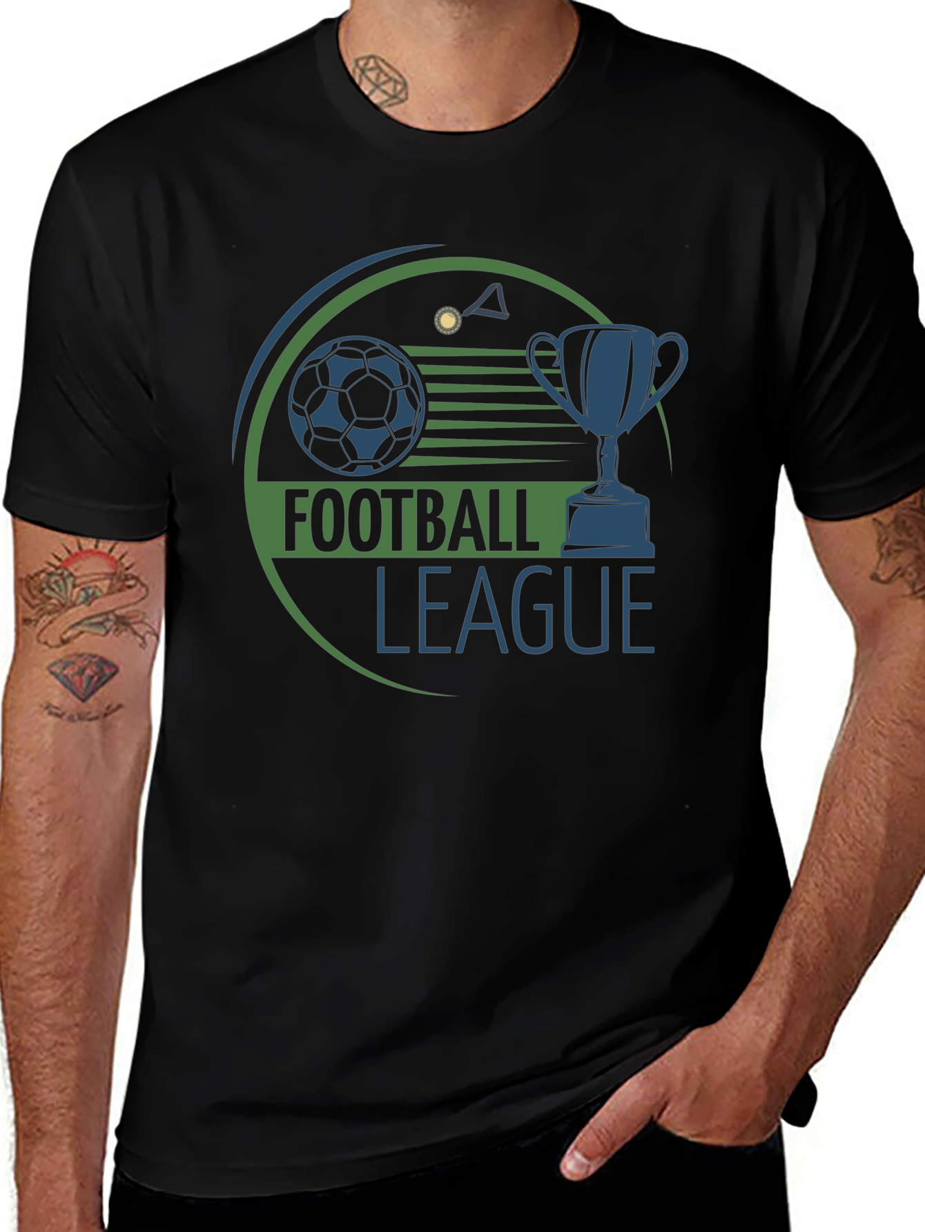 Variant 20 of Football League Graphic Tee - Black