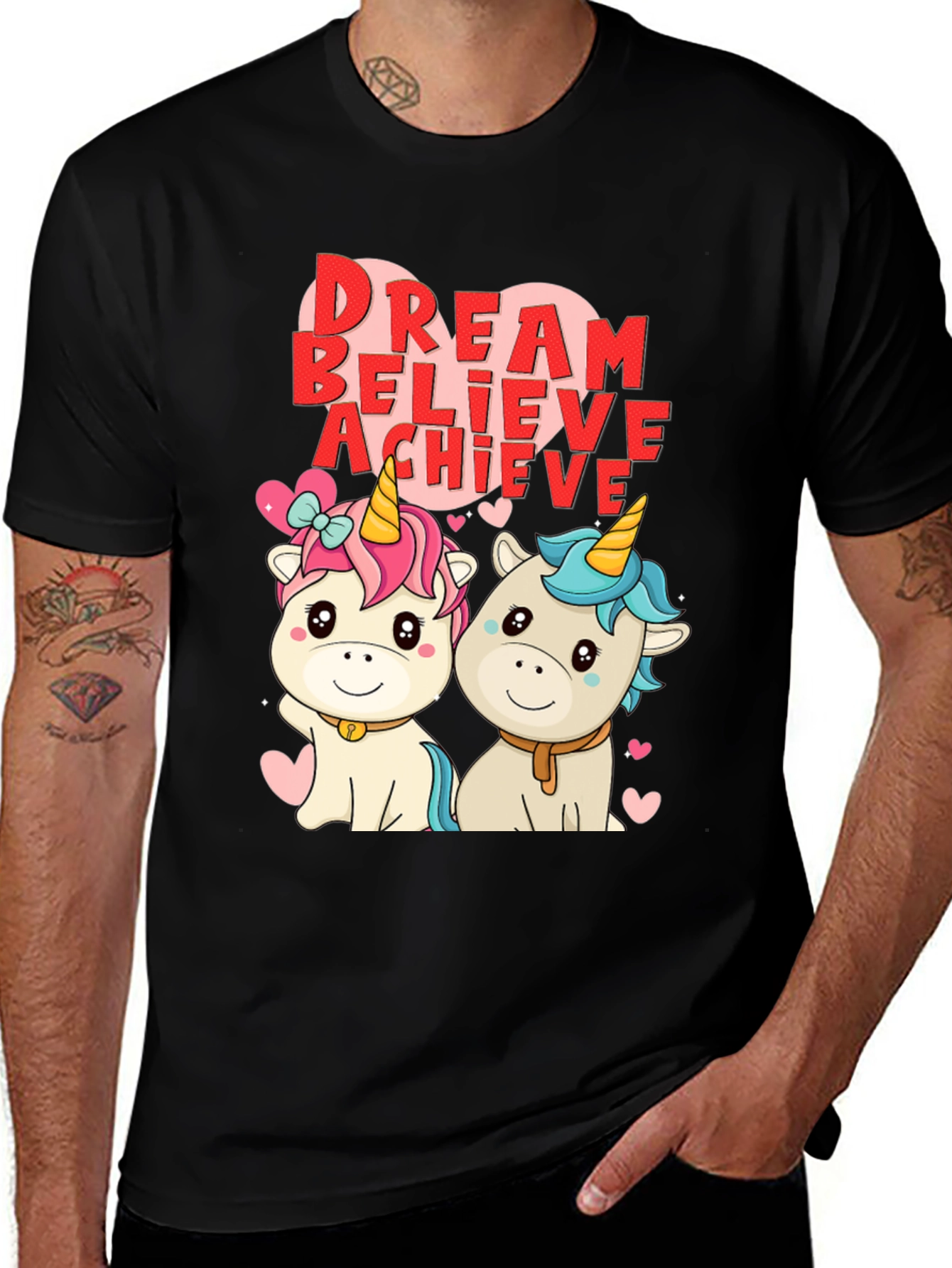 Variant 27 of Dream Believe Achieve Unicorn Graphic Tee